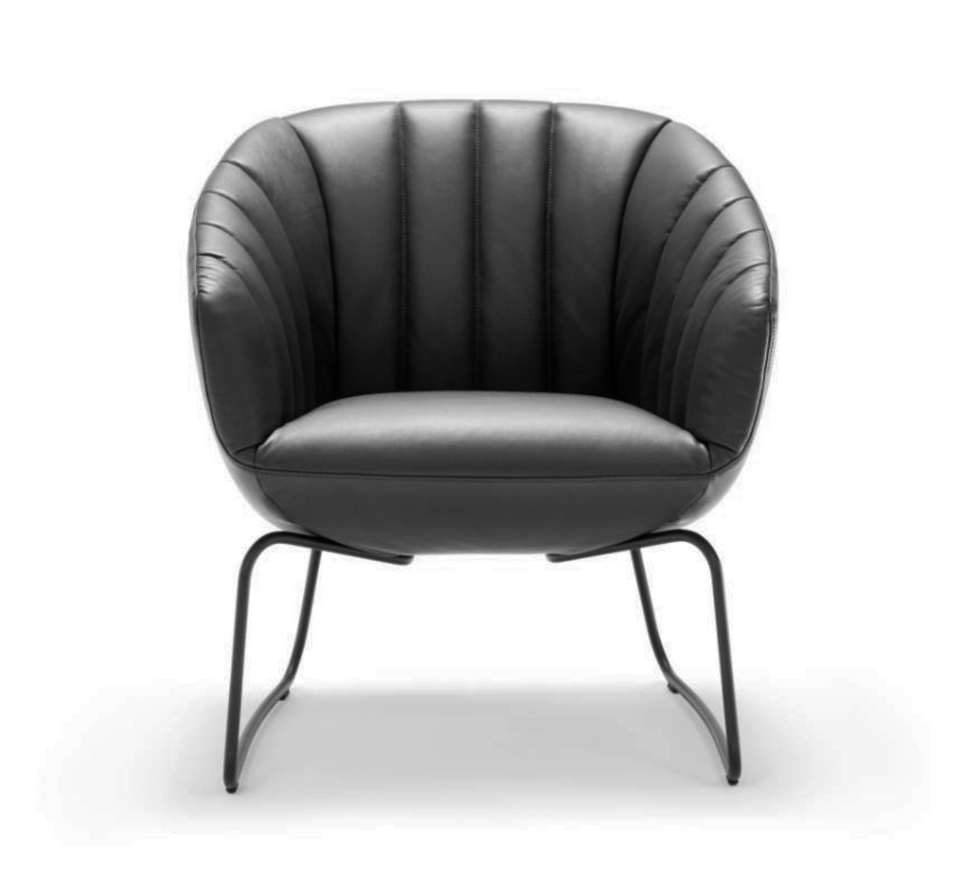 Lenni Sessel Leder Schwarz