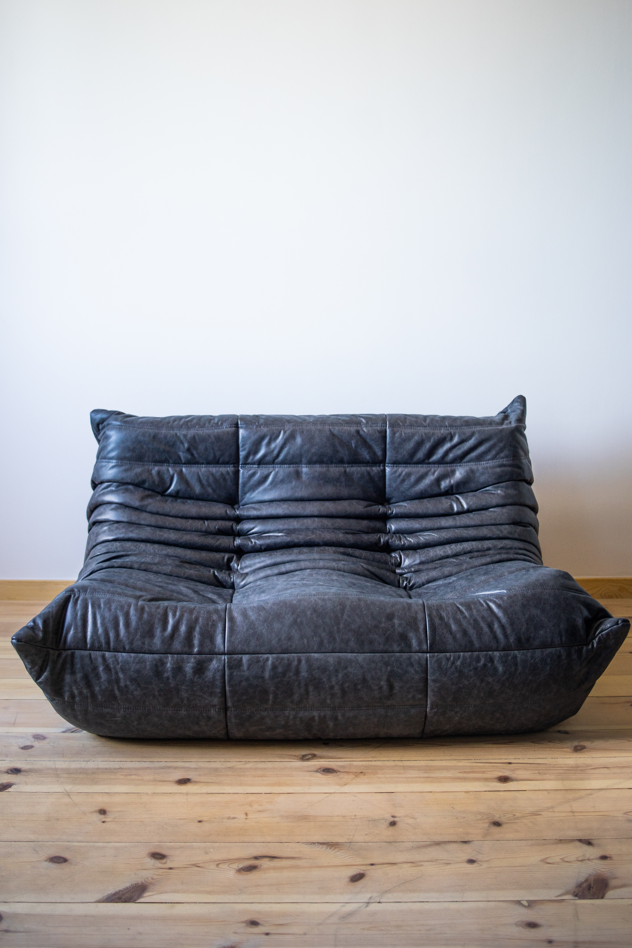 Togo Lounge Set 5-pc. Pull-Up Leather Black