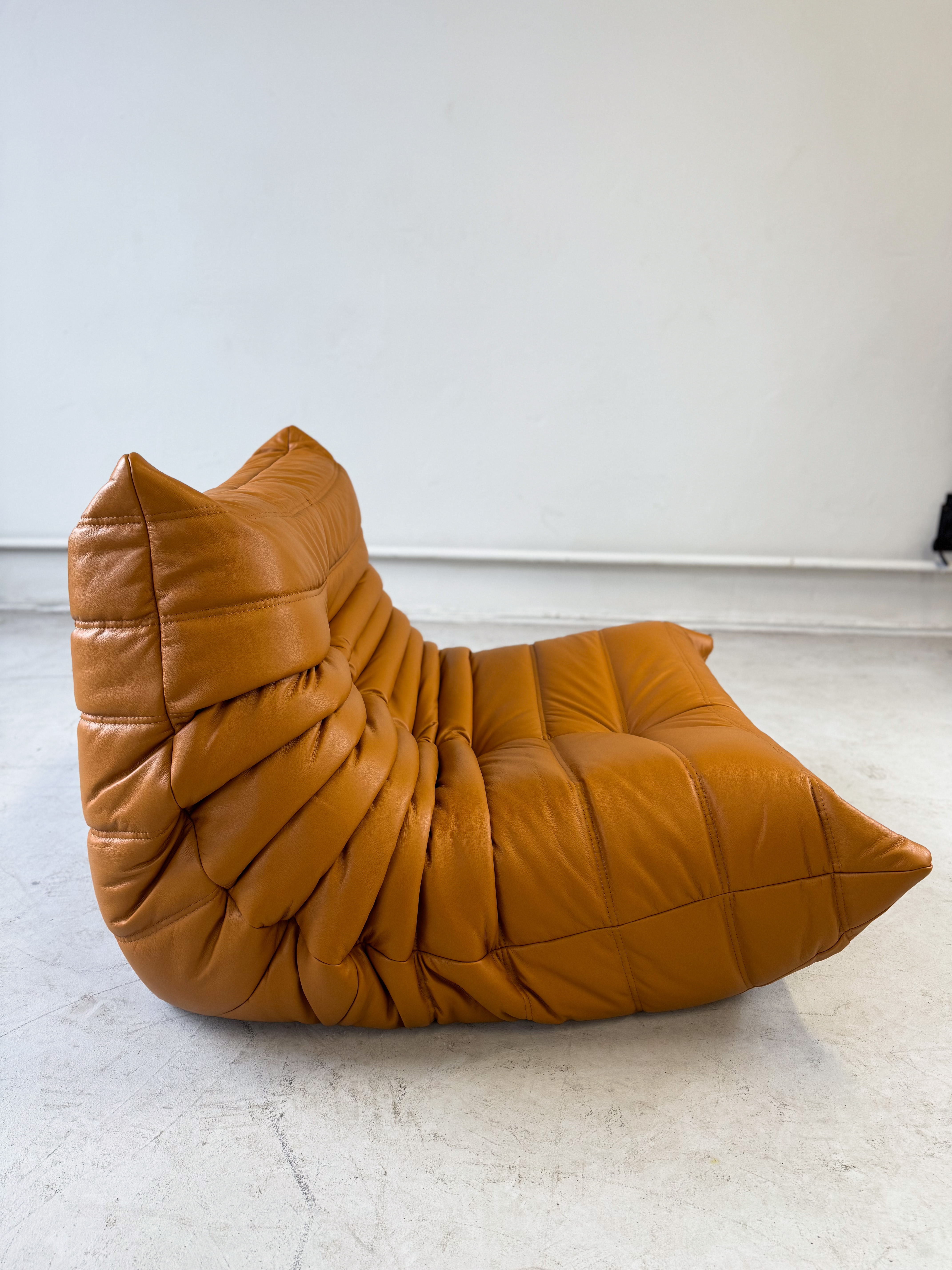 Togo Armchair High-gloss Leather Cognac Light