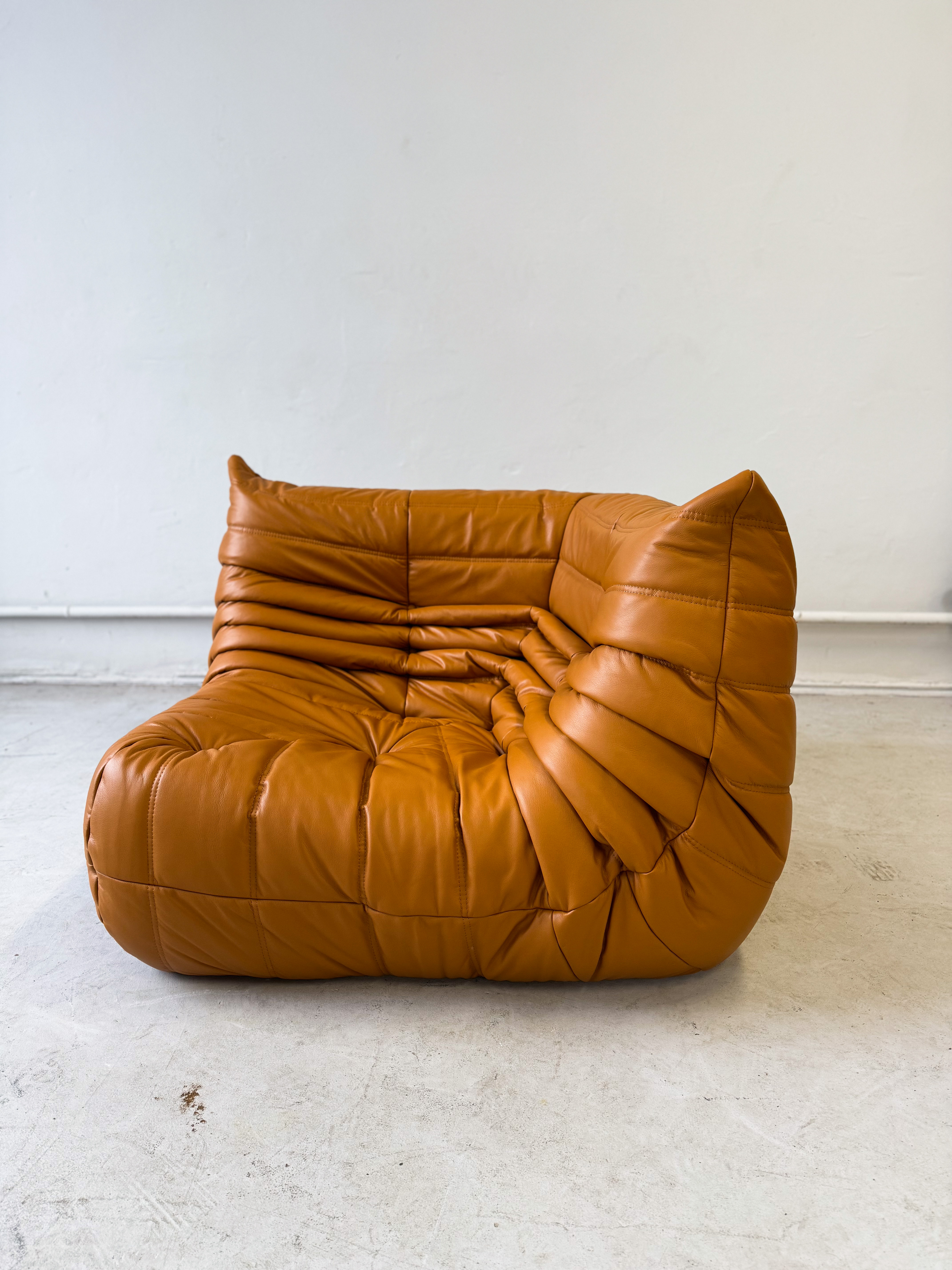 Togo Corner Sofa High-gloss Leather Cognac Light