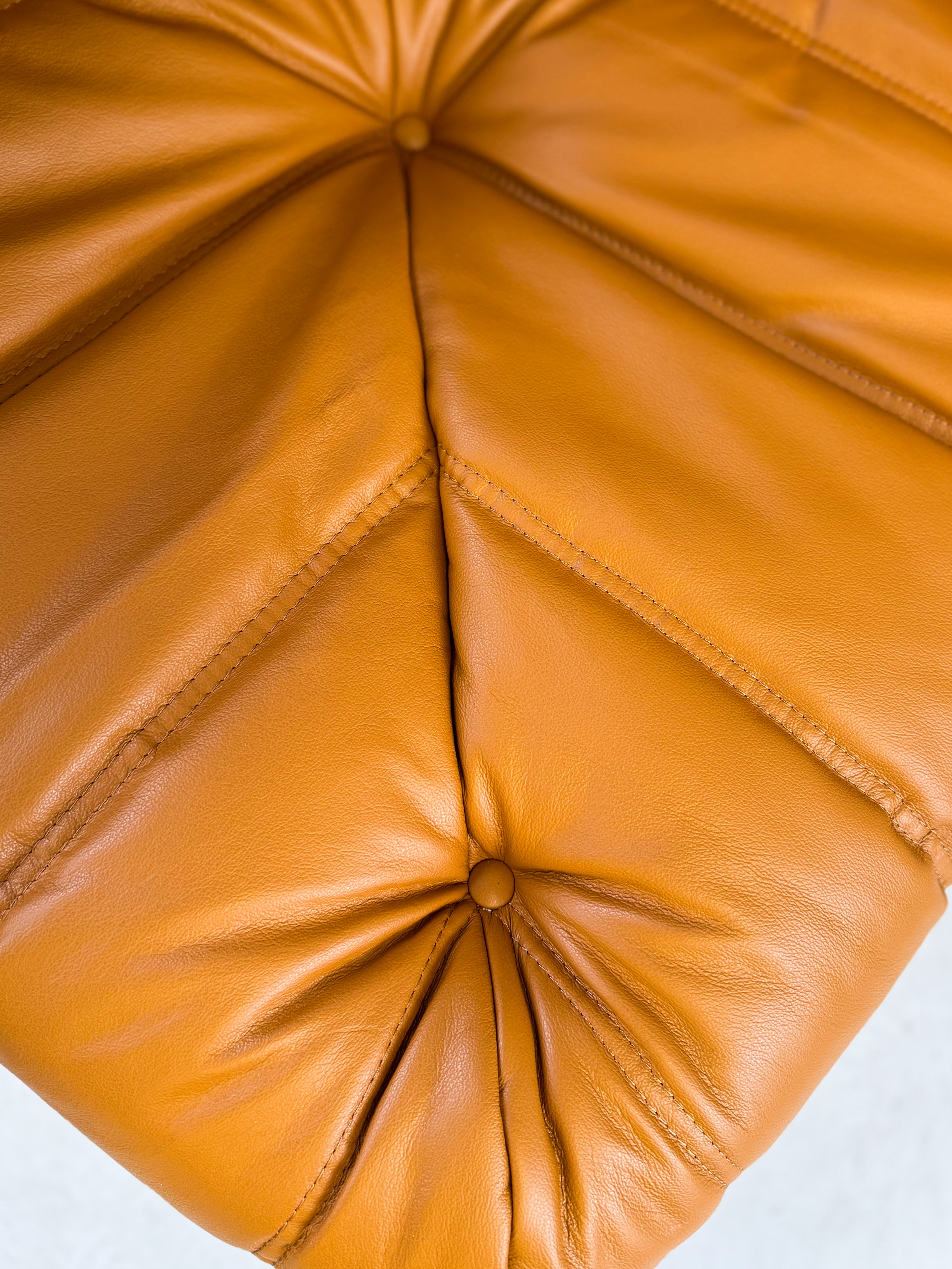 Togo Corner Sofa High-gloss Leather Cognac Light