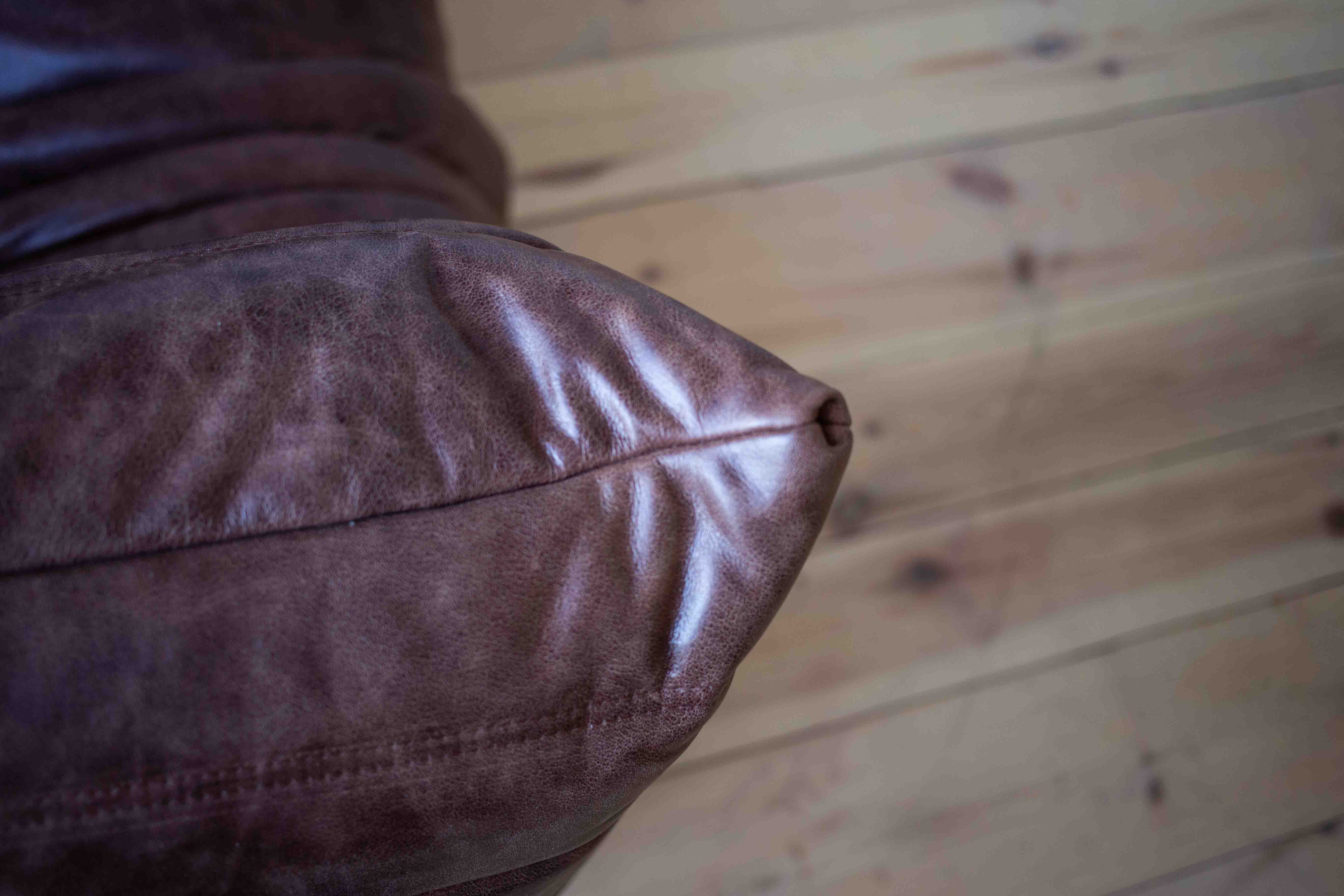 Togo Sofa 2-Sitzer Pull-Up-Leder Walnussbraun
