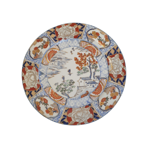 Vintage Plate Imari Porcelain Multicolor