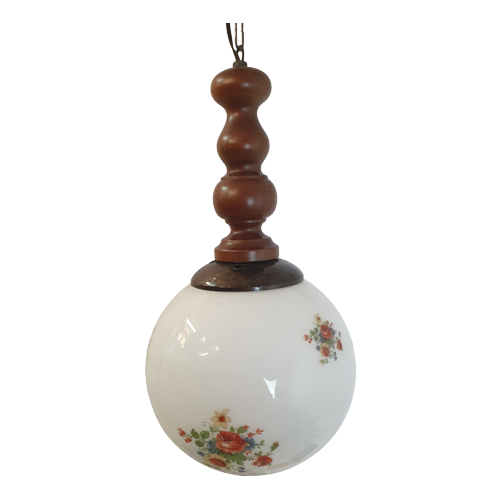 Ball lamp glass floral pattern