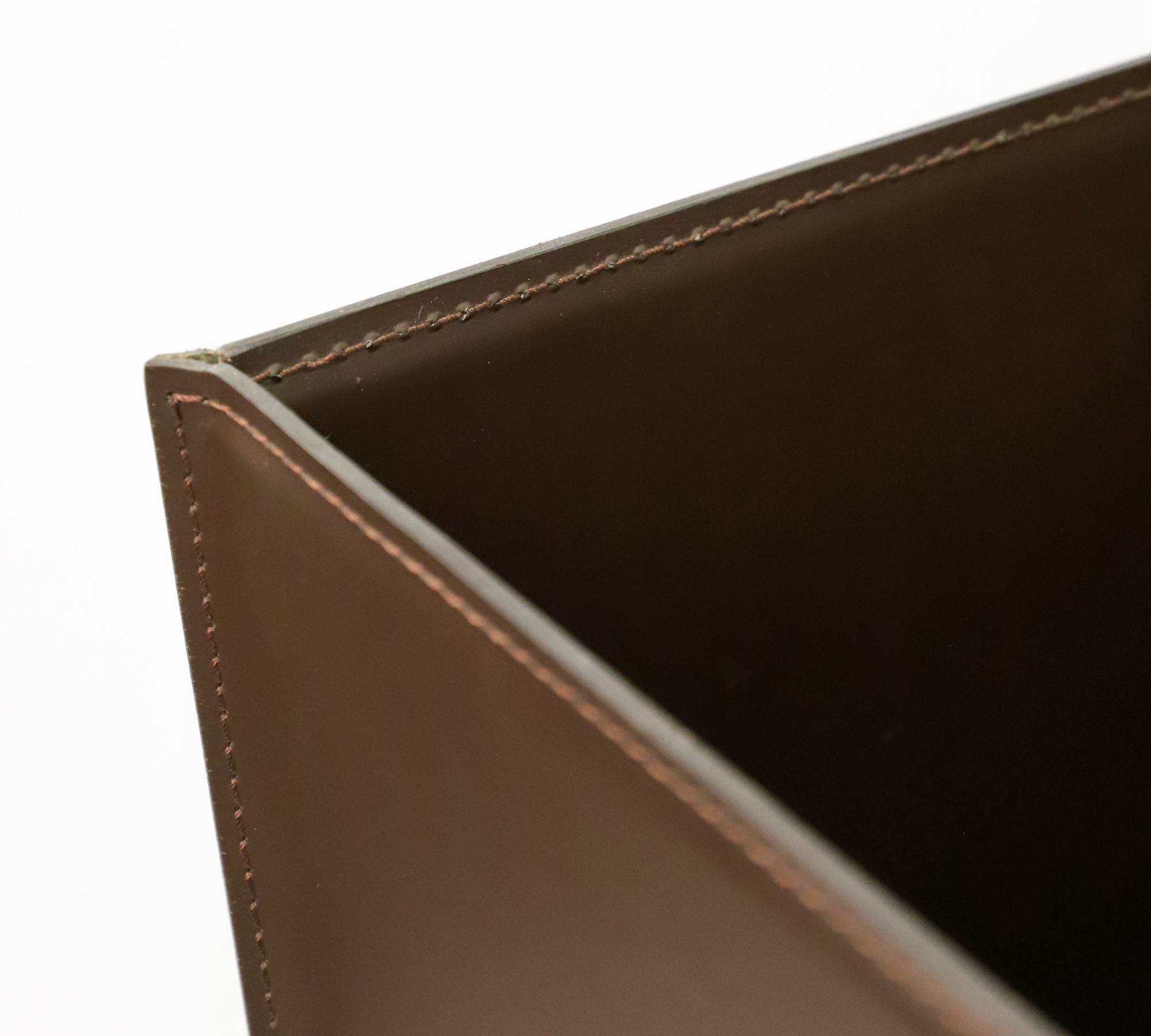 Spice Vase Metal Leather Brown