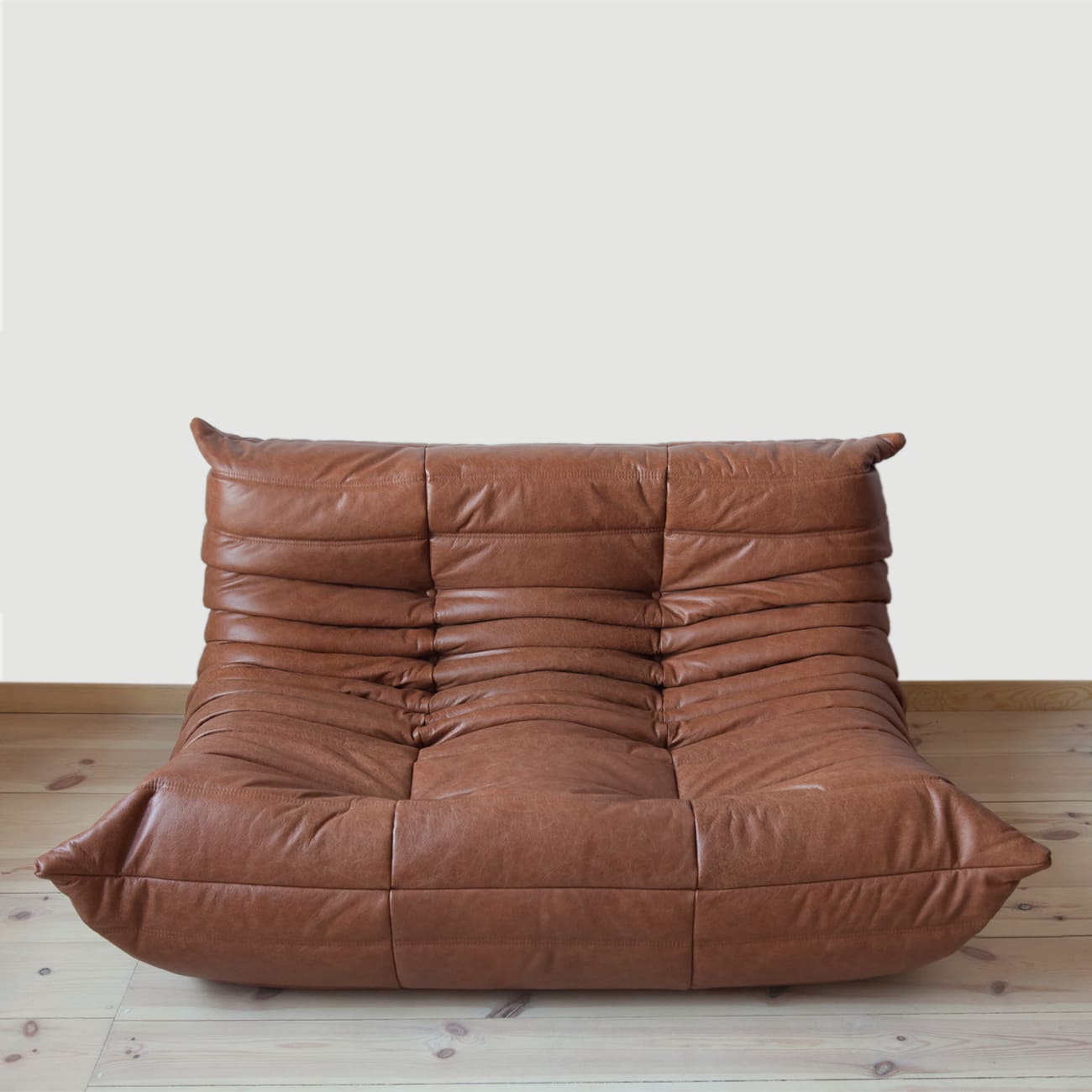 Togo Sofa 2-seater Pull-Up Leather Kentucky Brown