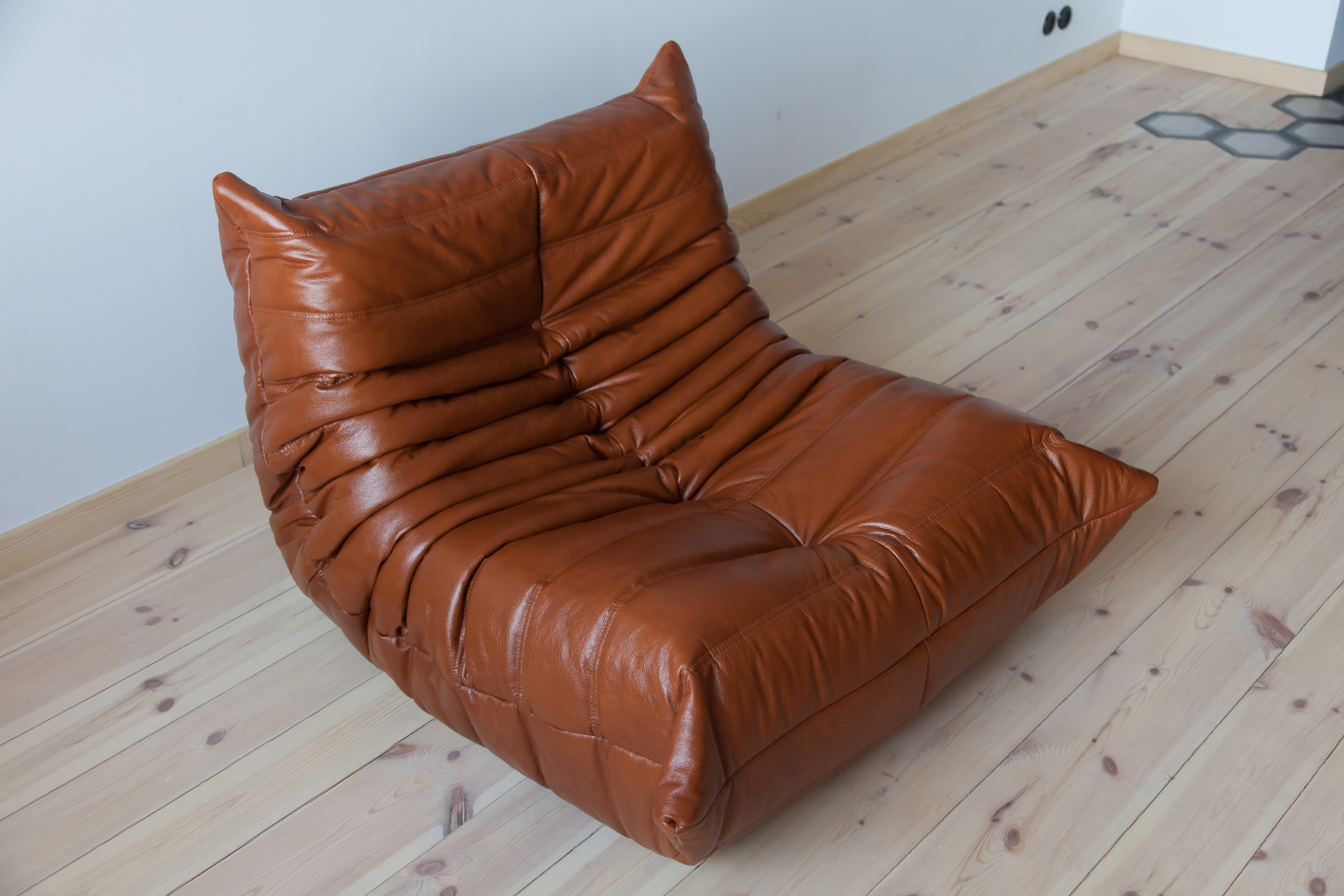 Togo Poltrona Pelle lucida Marrone whisky
