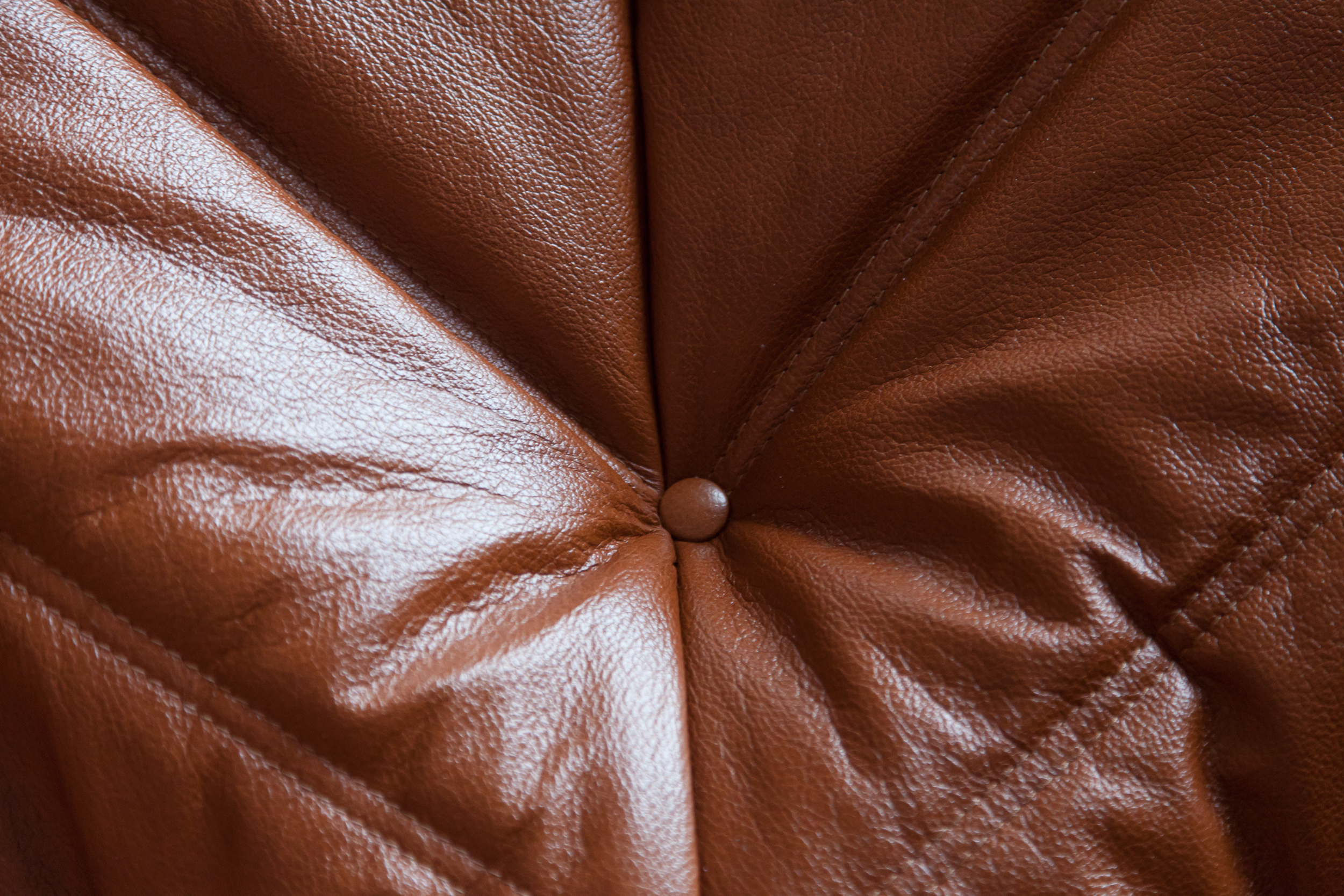 Togo Corner Sofa High Gloss Leather Whisky Brown