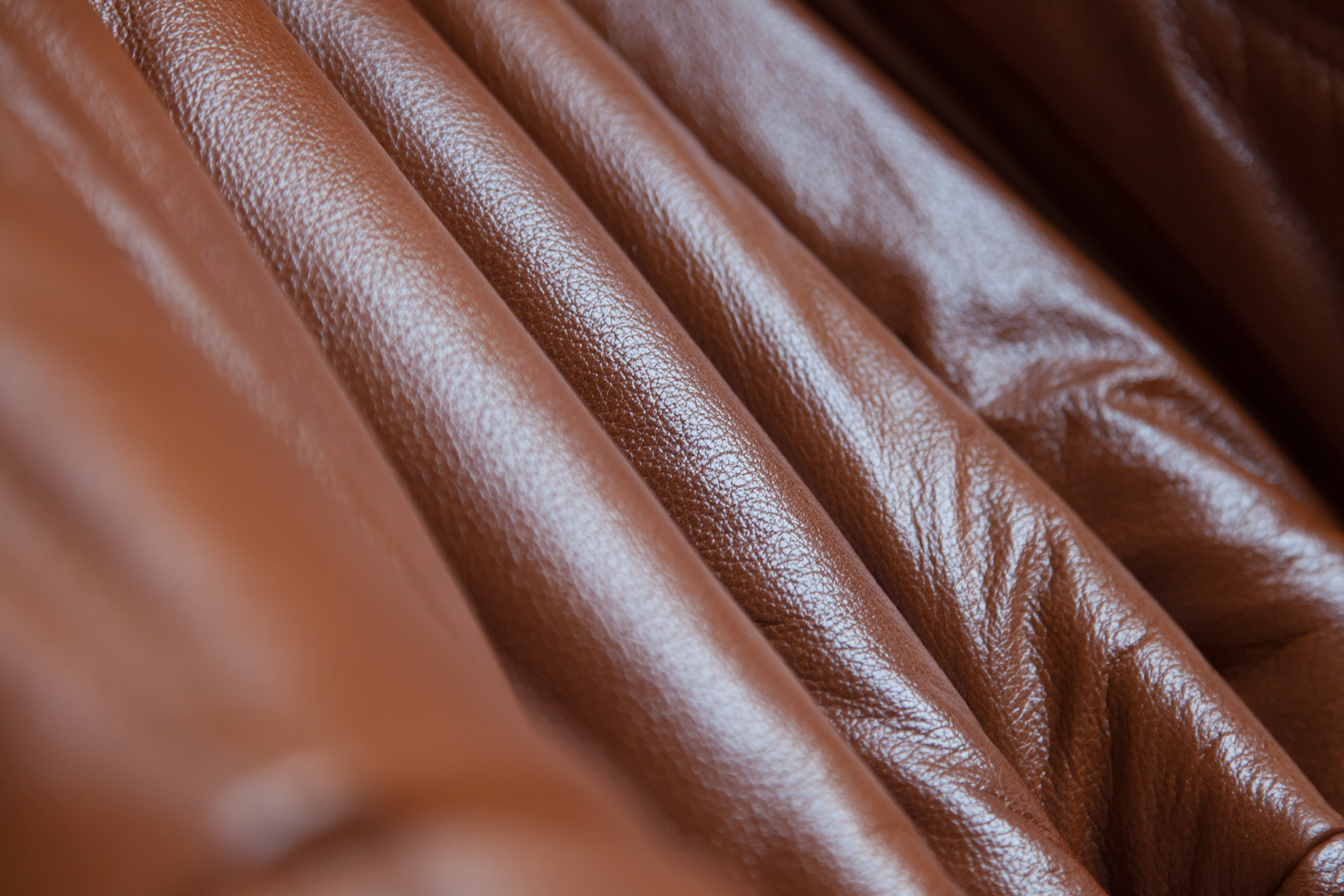Togo Corner Sofa High Gloss Leather Whisky Brown