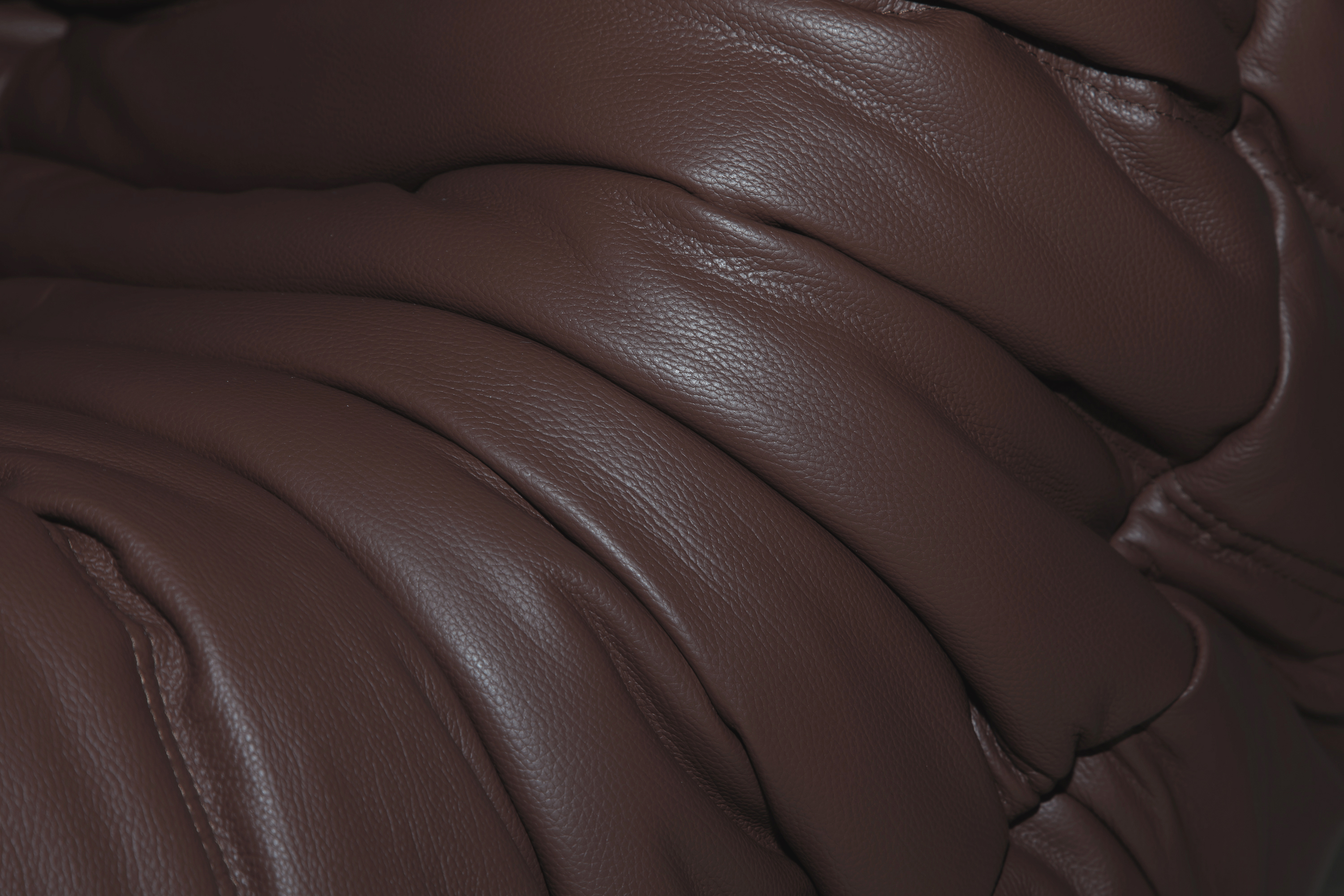 Togo Ottoman Madras Leather Brown