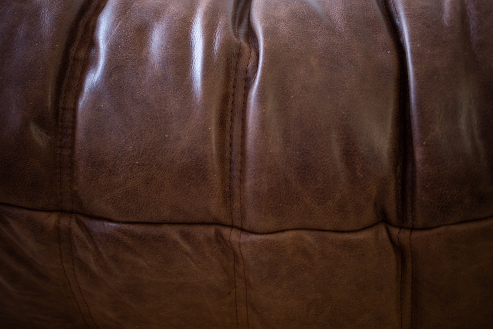 Togo Corner Sofa Pull-Up Leather Walnut Brown