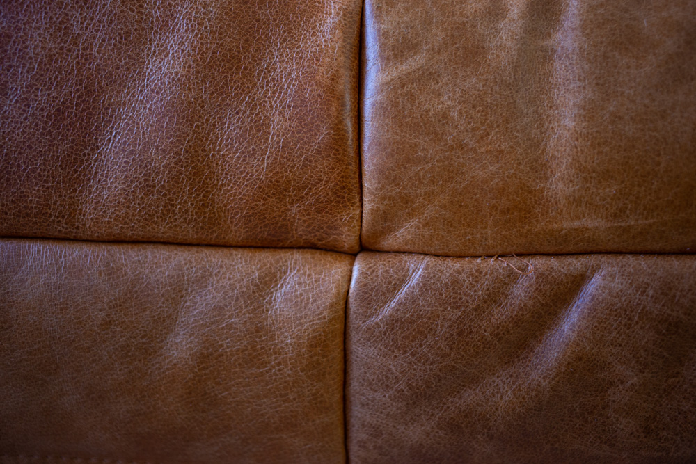 Togo Corner Sofa Pull-Up Leather Pine Brown