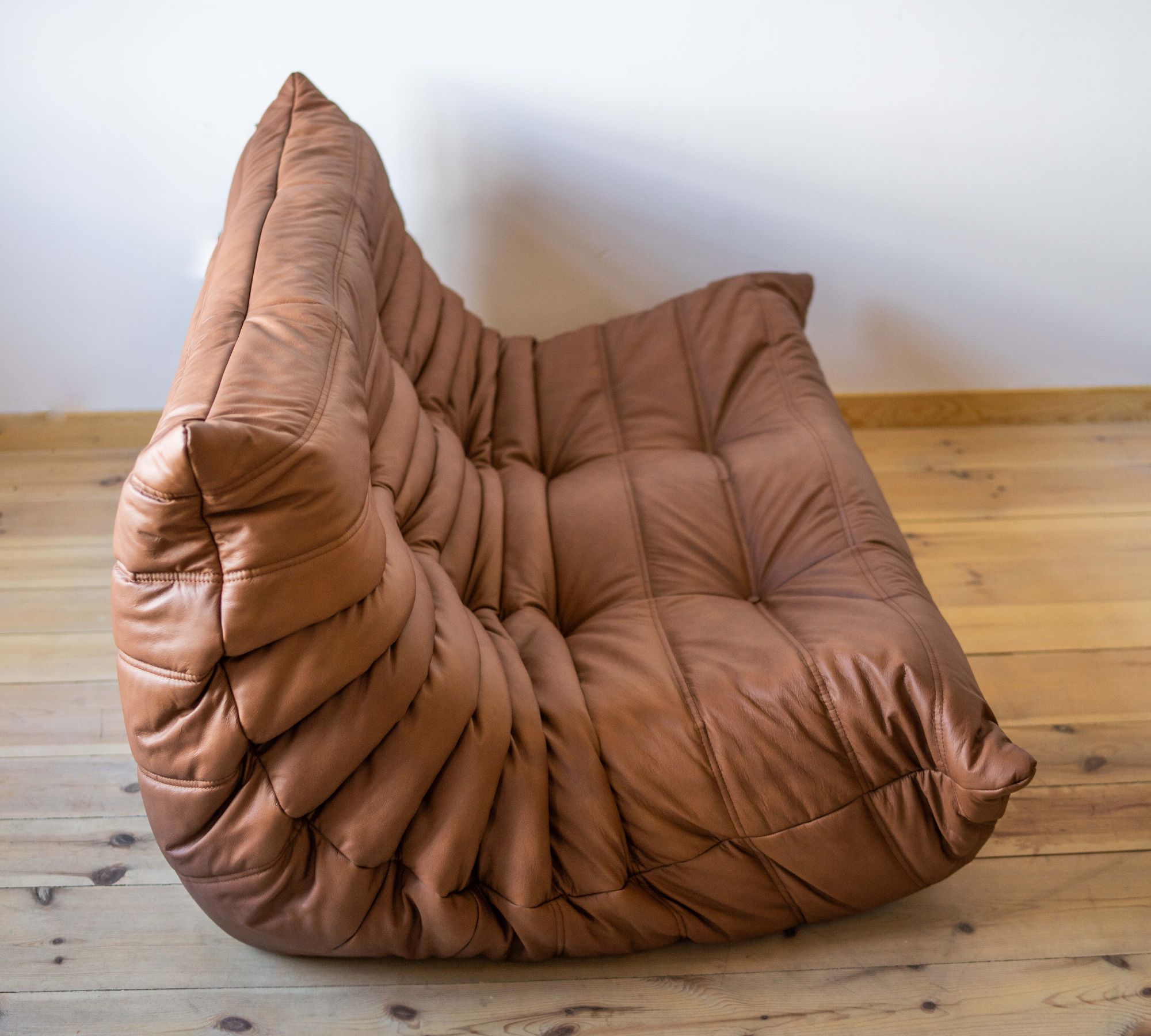 Togo Sofa 2-seater Smooth Leather Folk Brown
