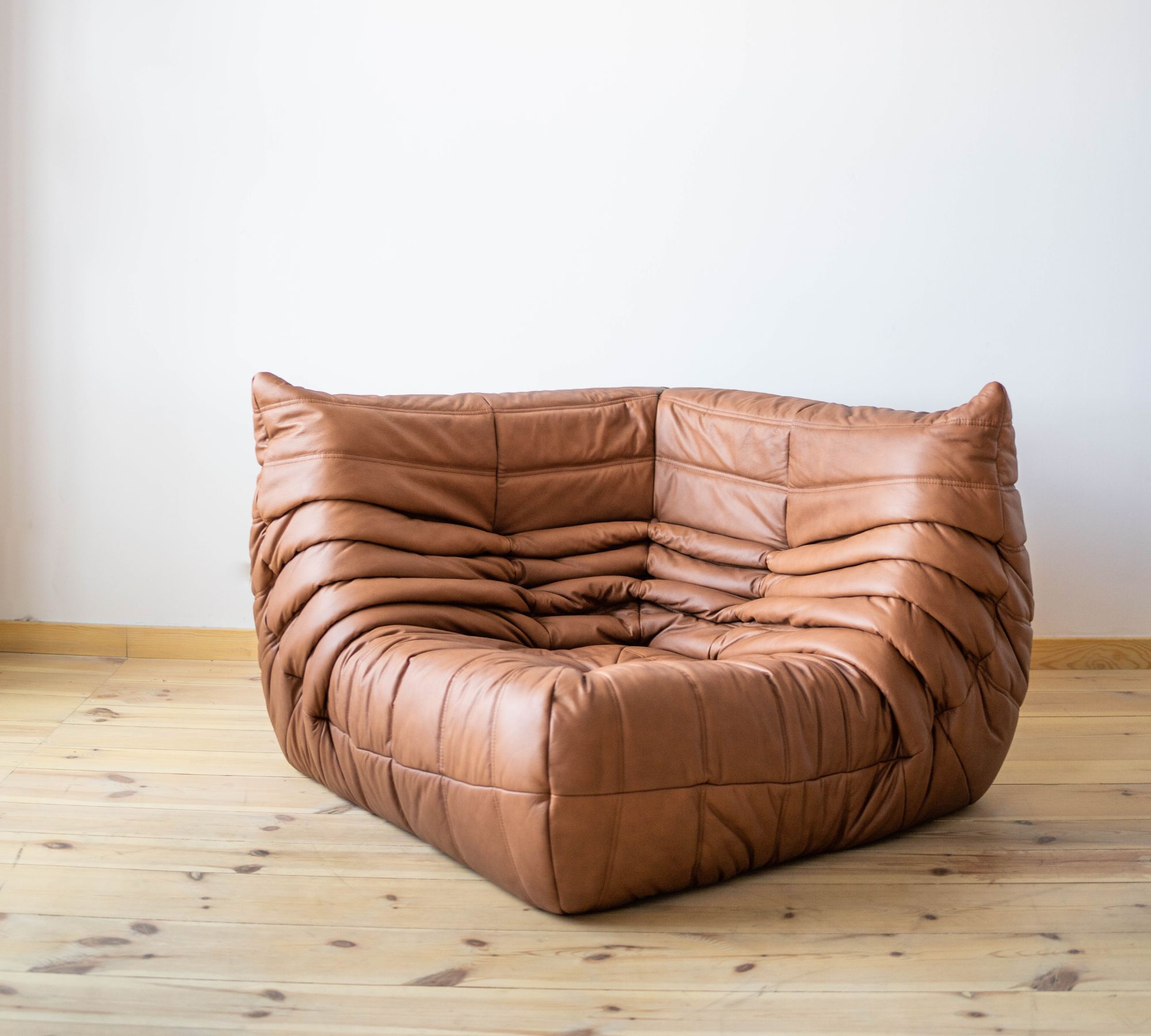 Togo Lounge Set 5-piece. Smooth Leather Folk Brown