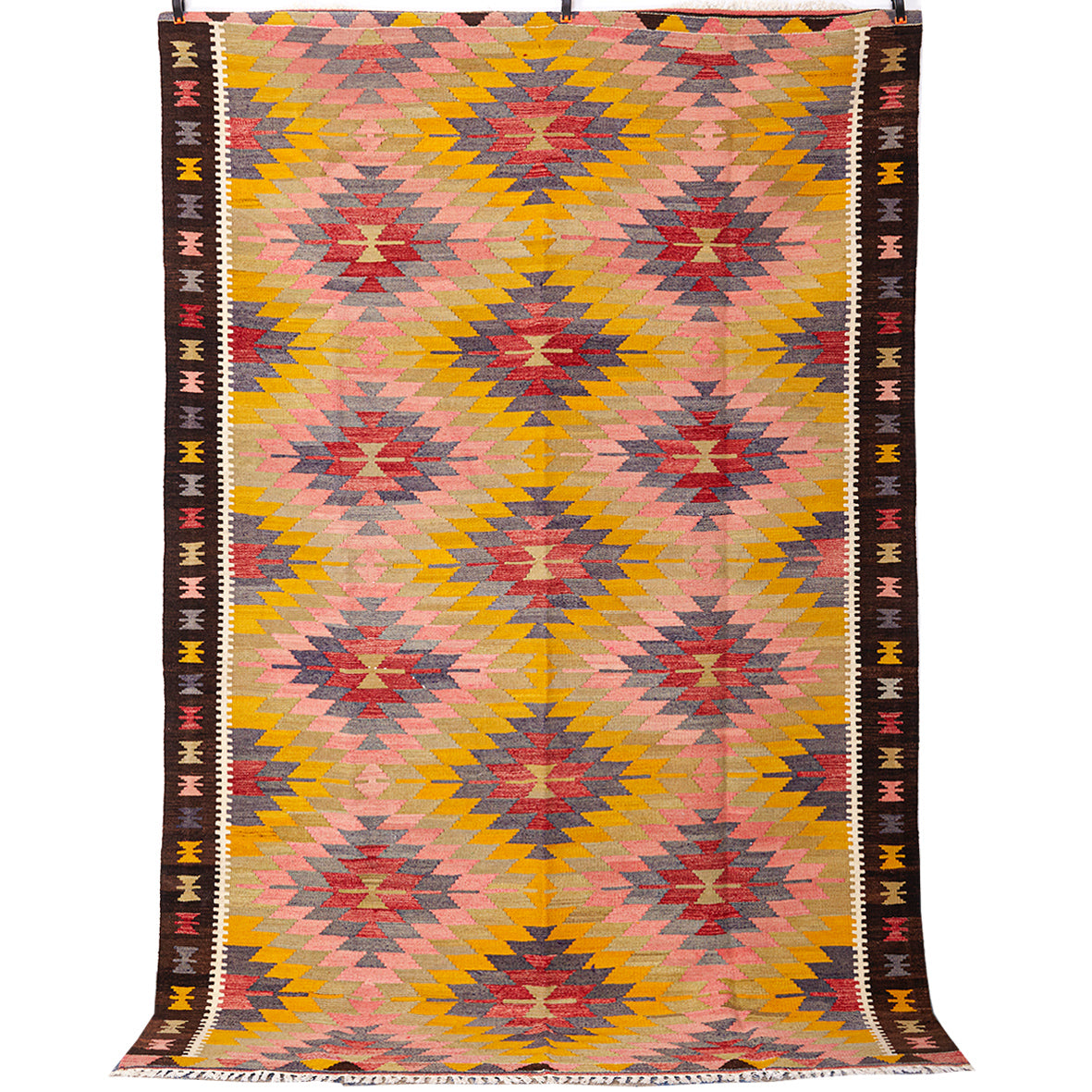 Vintage Anatolian Kilim Handgewebt Wolle 1960er Jahre
