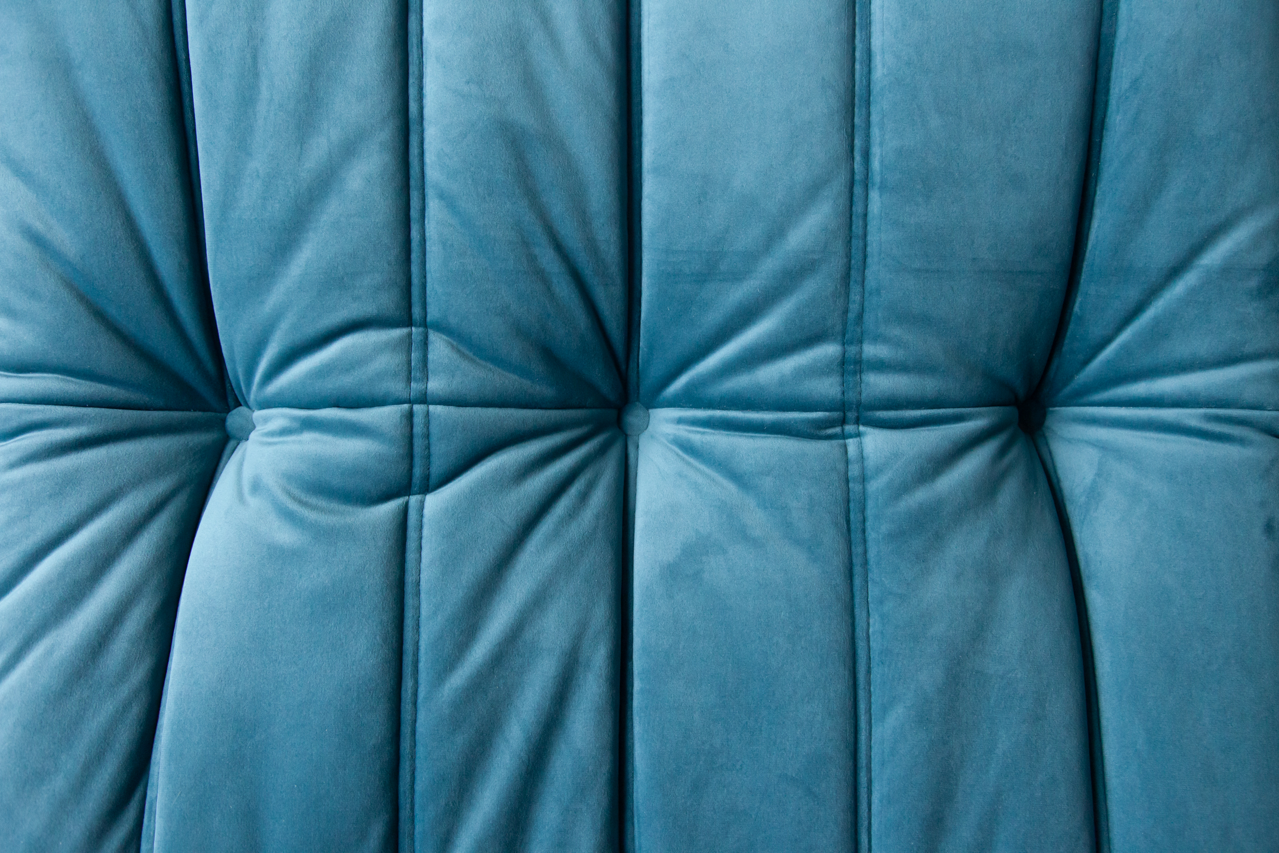 Togo Ottoman Velvet Sea Blue