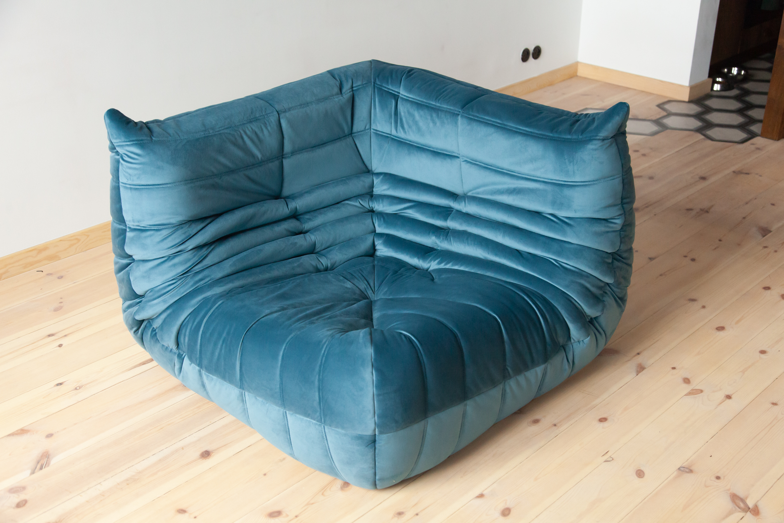 Togo Corner Sofa Velvet Sea Blue