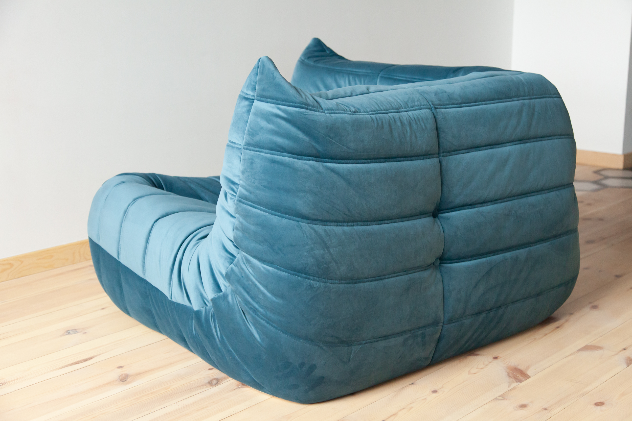 Togo Corner Sofa Velvet Sea Blue