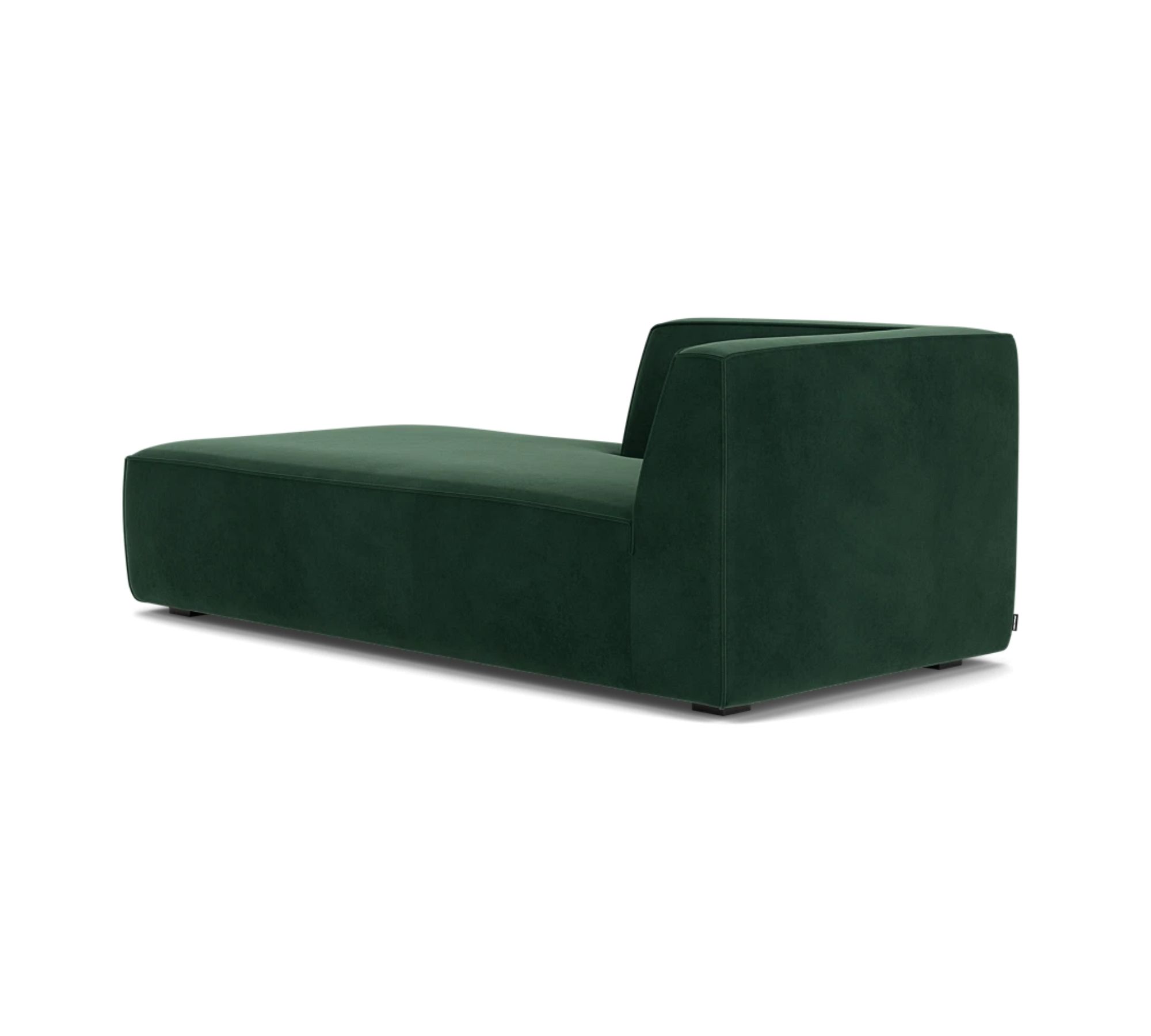 Dane 1-Seater Chaise Longue Left Velour Lux Dark Green