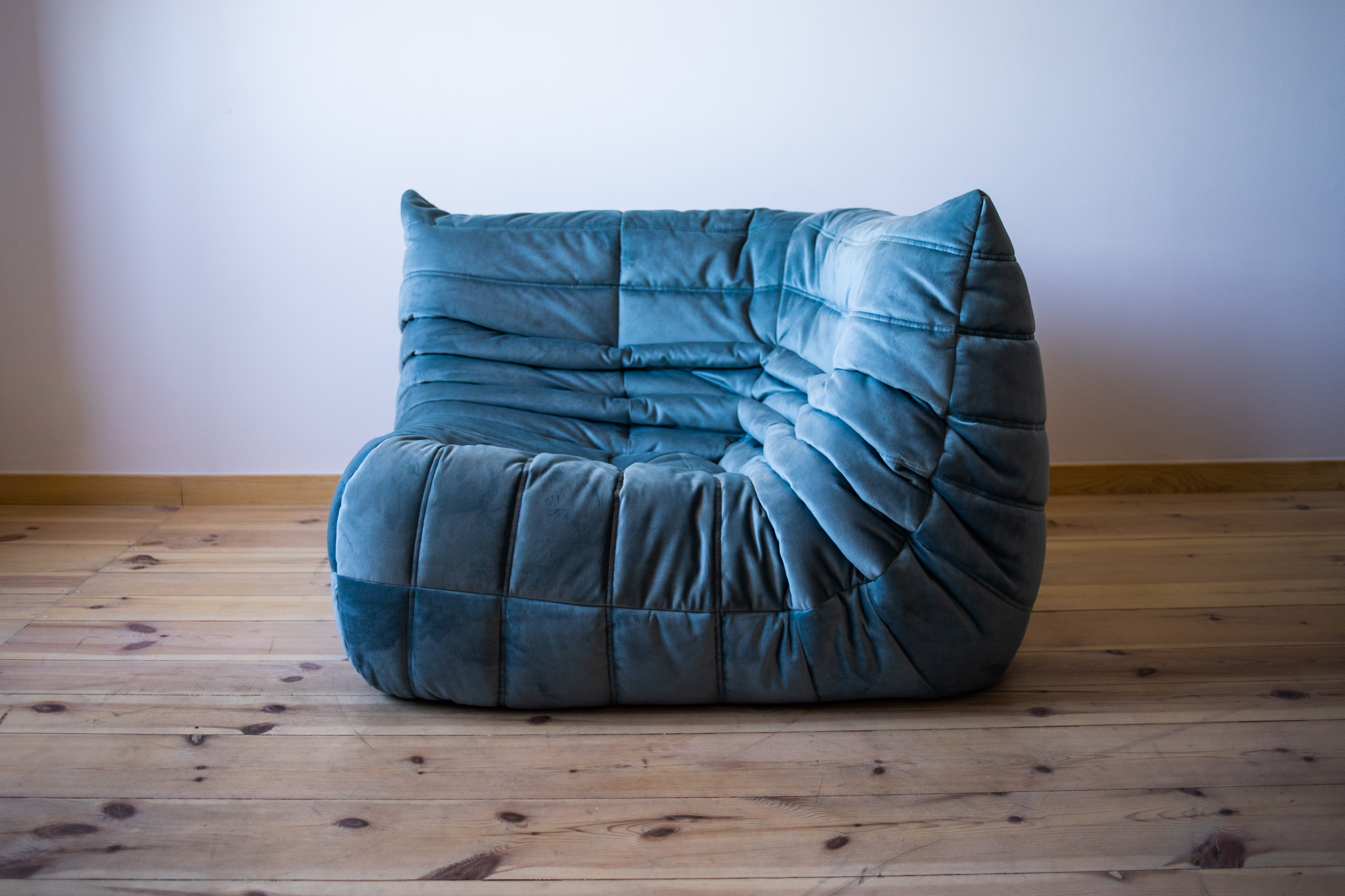 Togo Corner Sofa Velvet Azure Blue