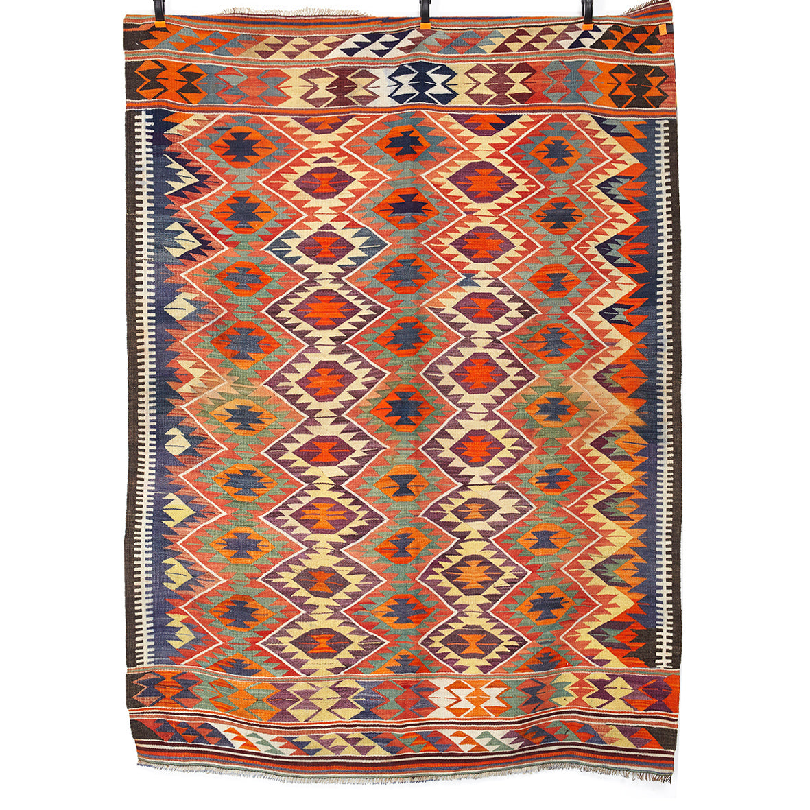 Vintage Anatolian Barak Kilim Handgewebt Wolle 1960er Jahre