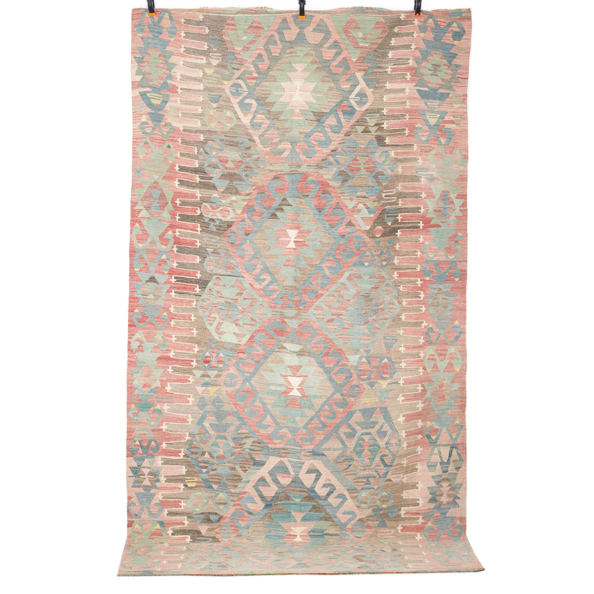 Vintage Anatolian Kilim Handwoven Wool 1950s
