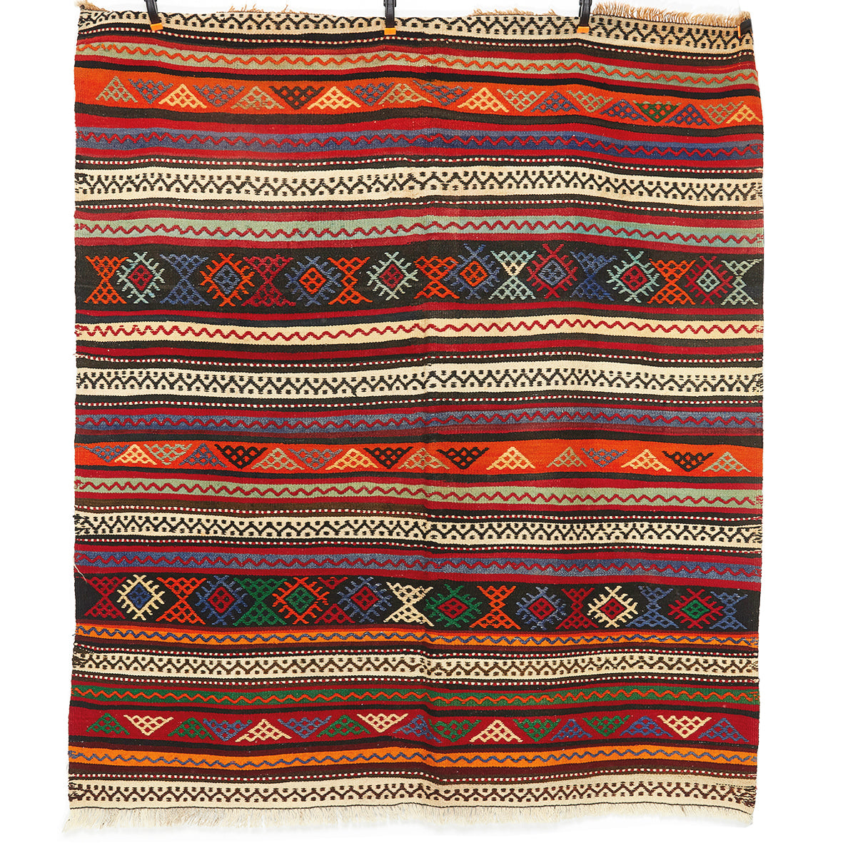 Vintage Anatolian Cicim Kilim Handwoven Wool 1960s
