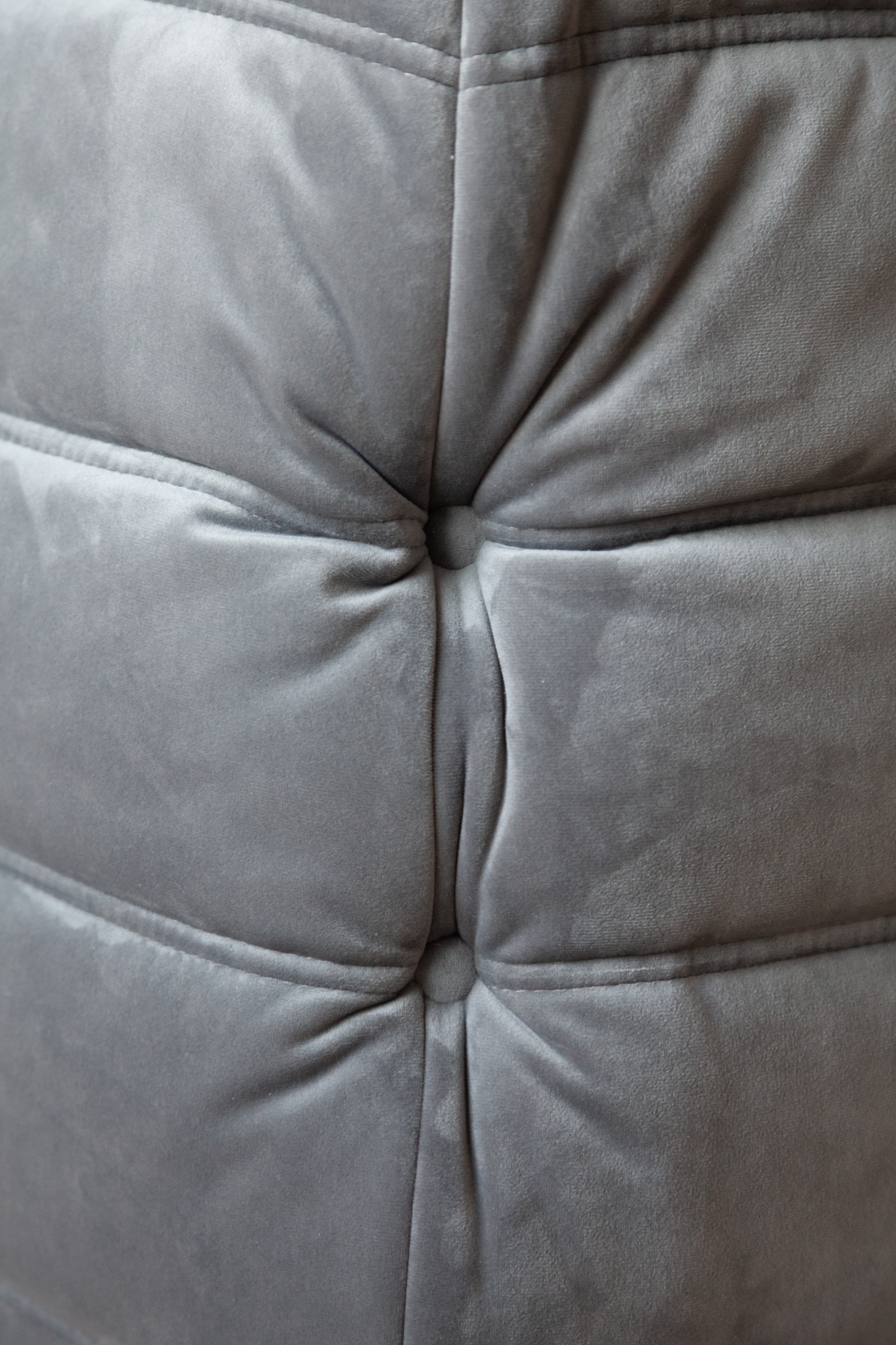 Togo Ottoman Velvet Silver Grey