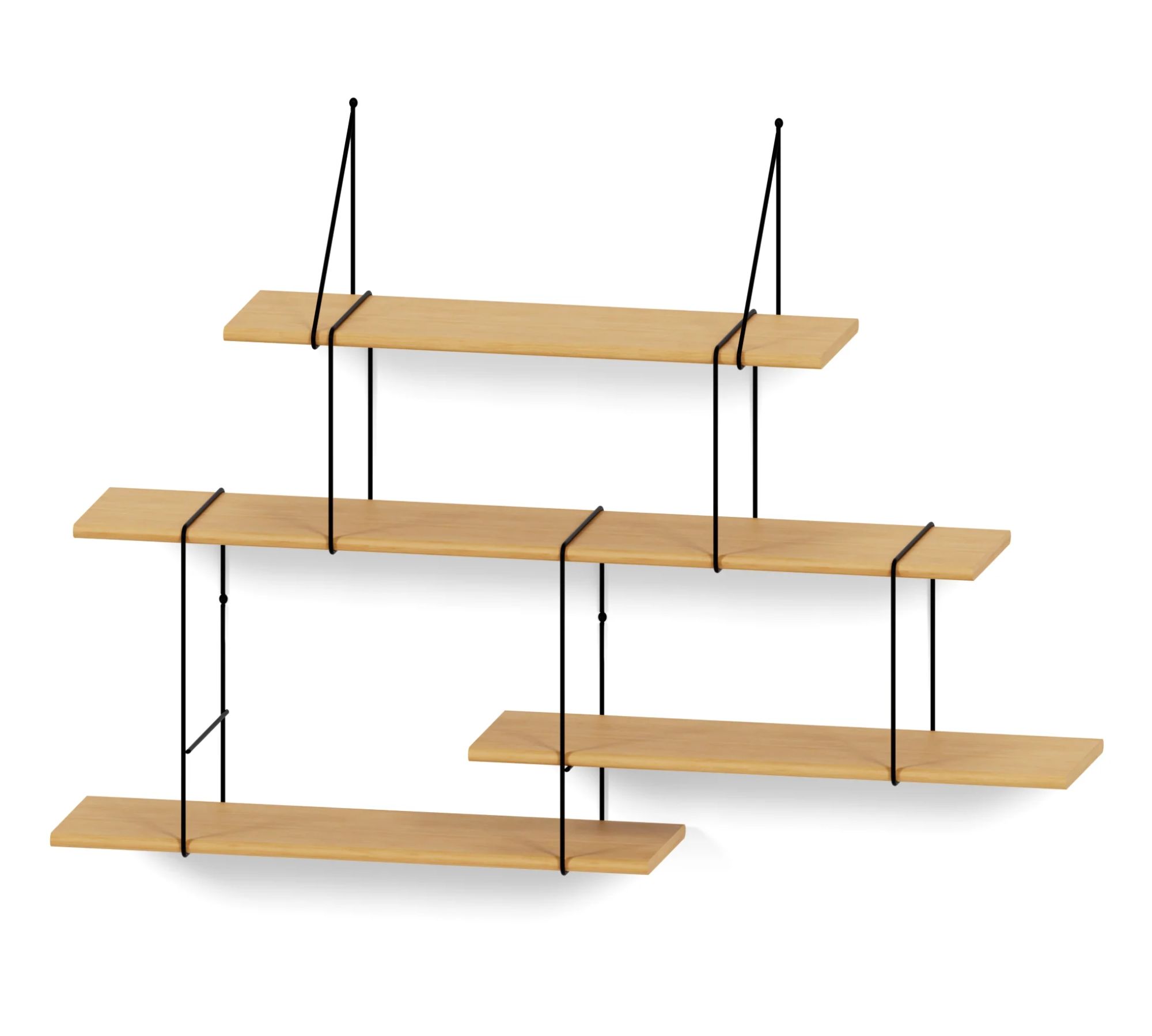 Link set 2 Oak wood steel Natural