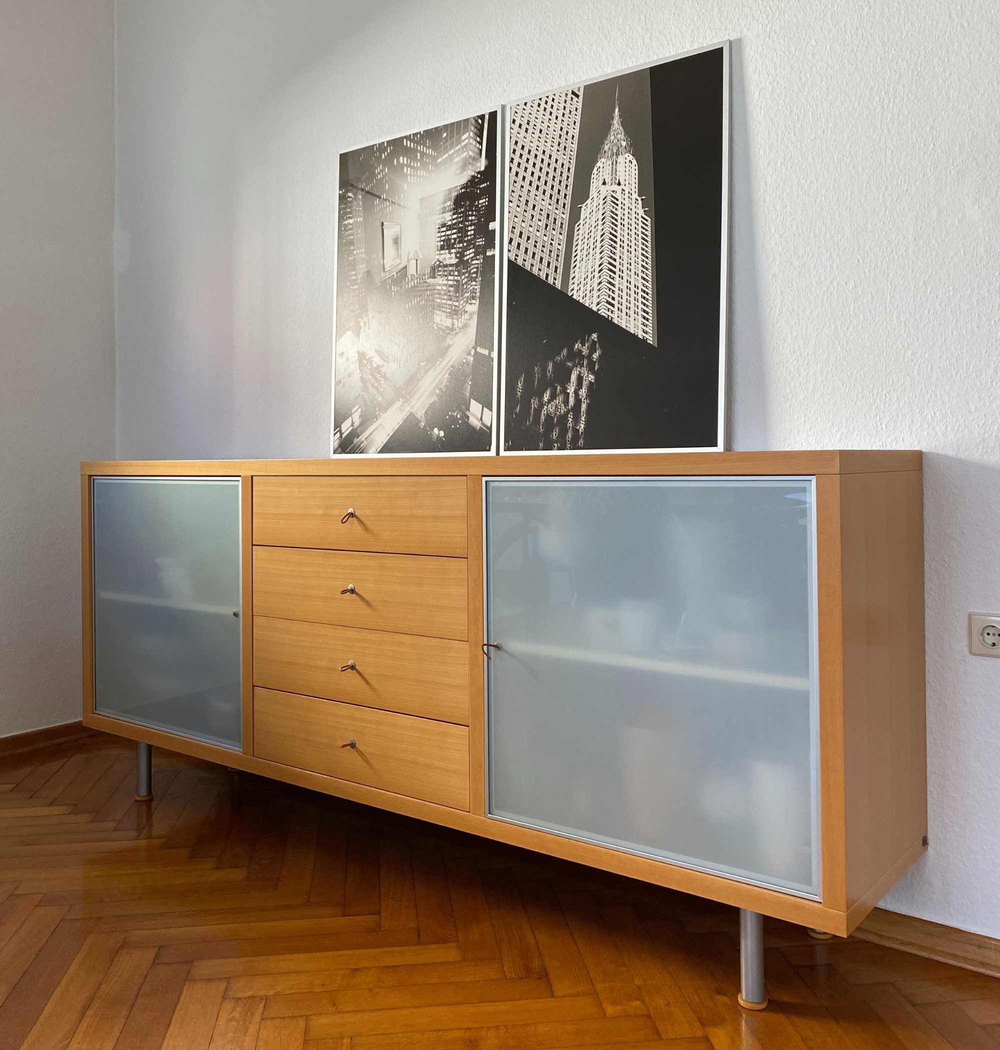 2000er Sideboard Milchglas