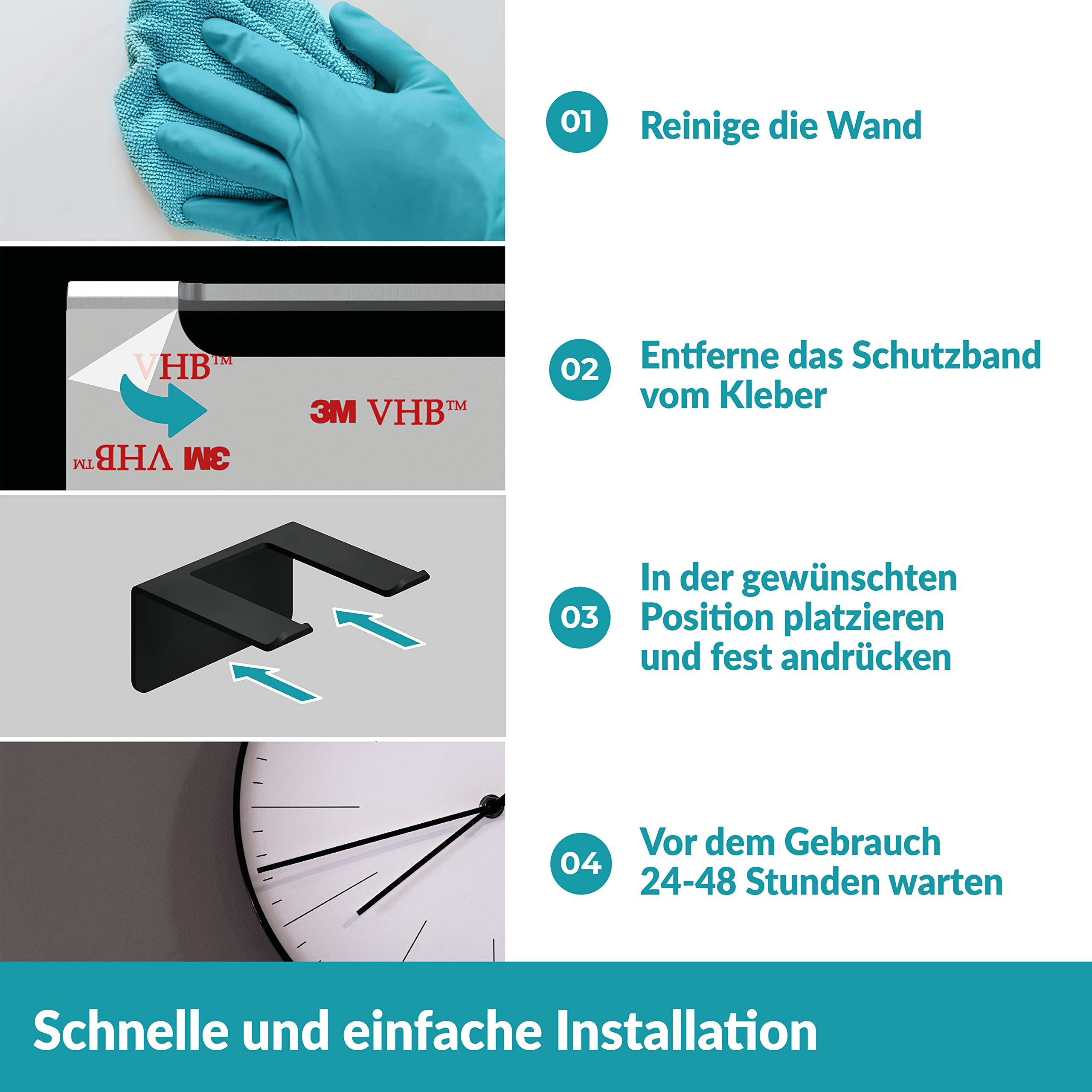 Föhnhalter Edelstahl ohne Bohren