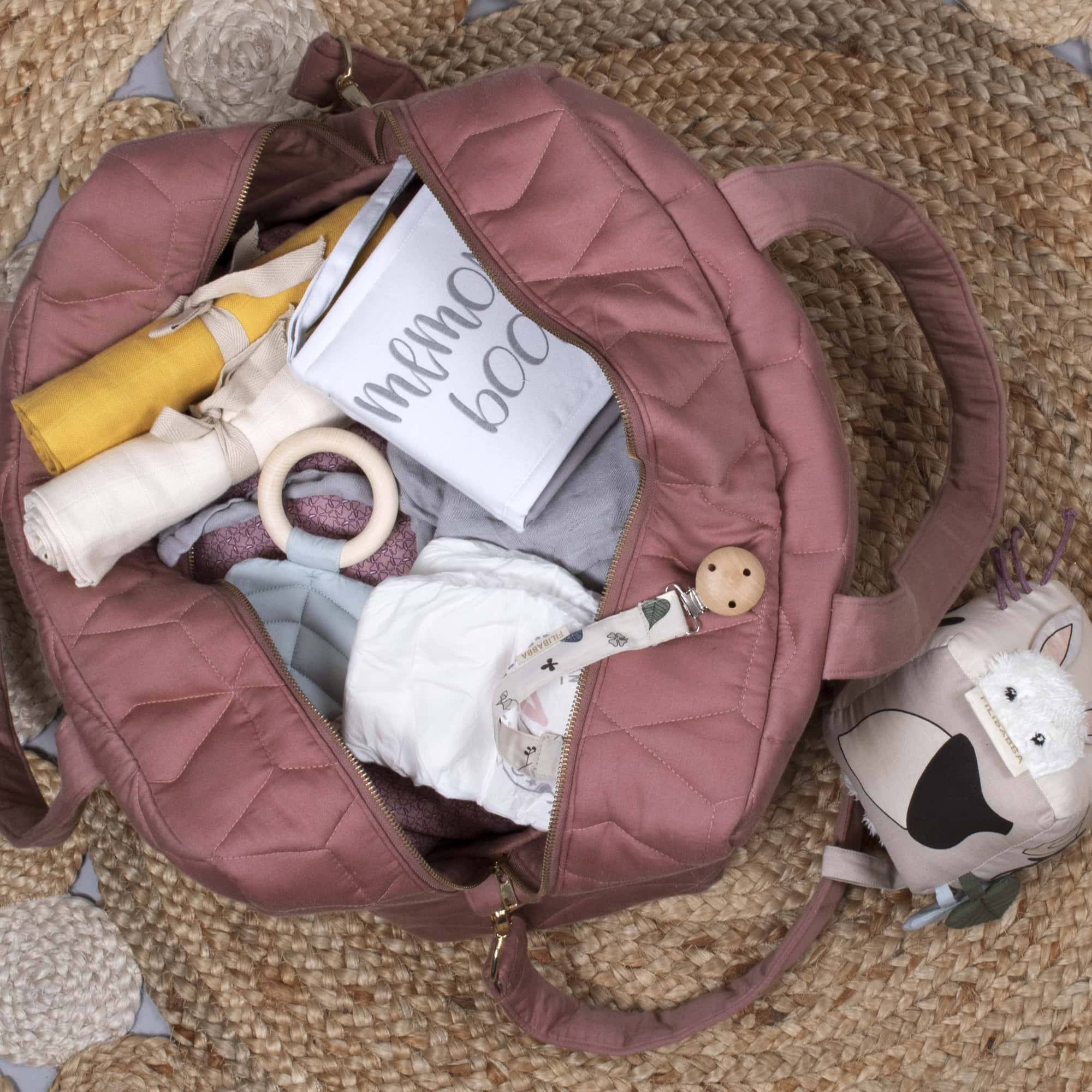 Diaper bag Organic cotton Pink