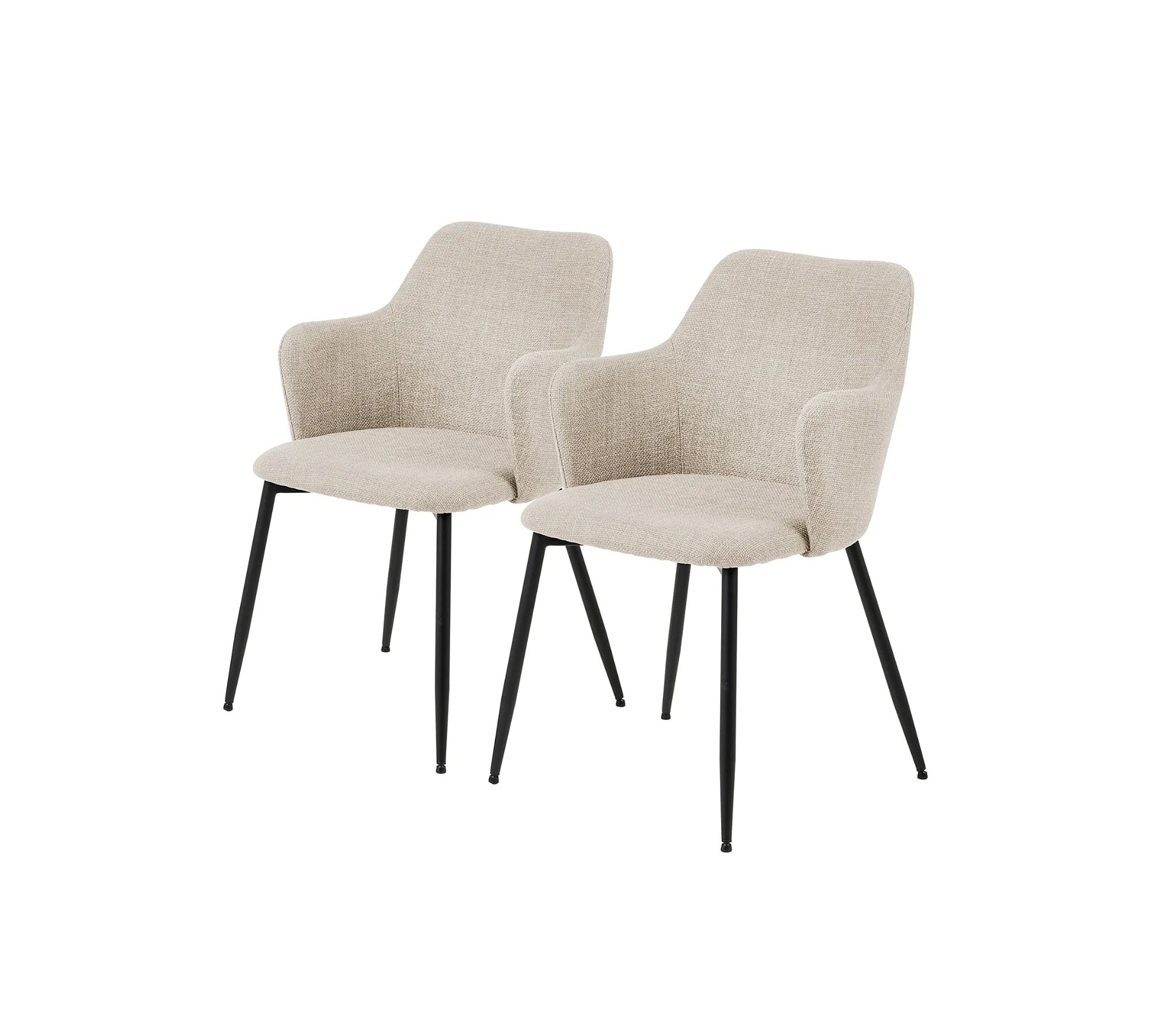 2x Armlehnstuhl Strukturstoff Beige