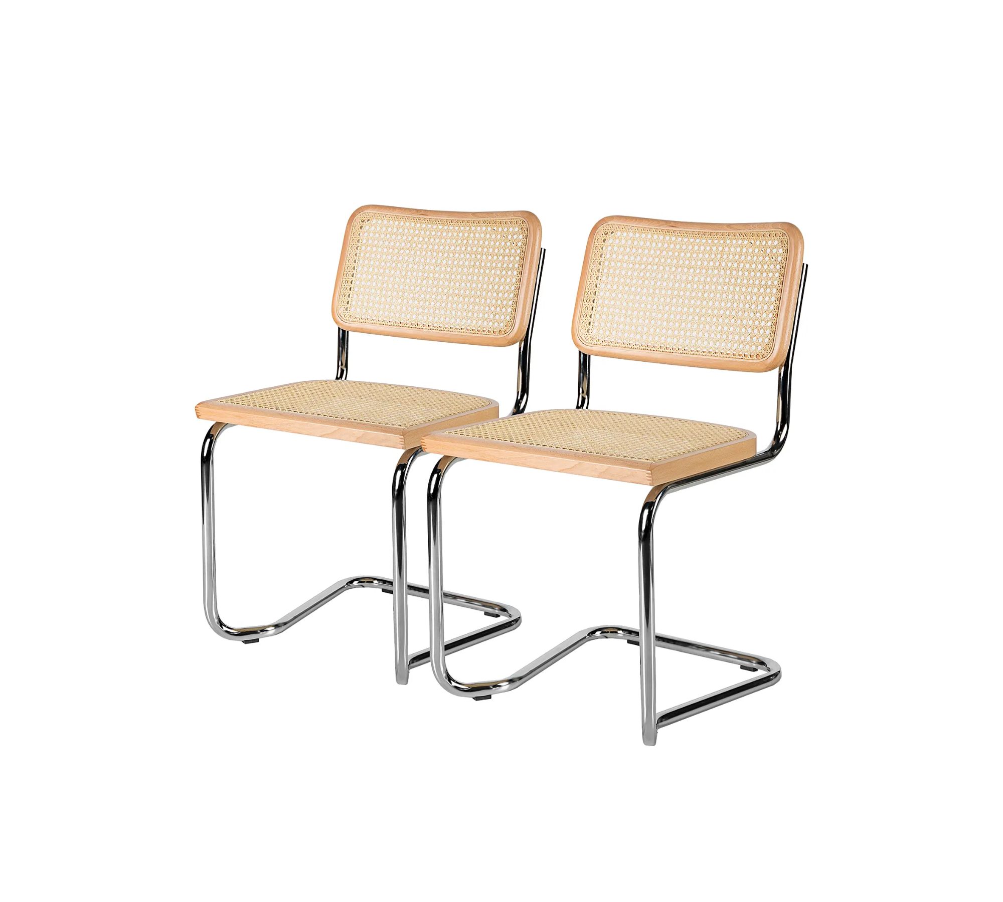 2x Freischwinger Buche Chrom Glänzend