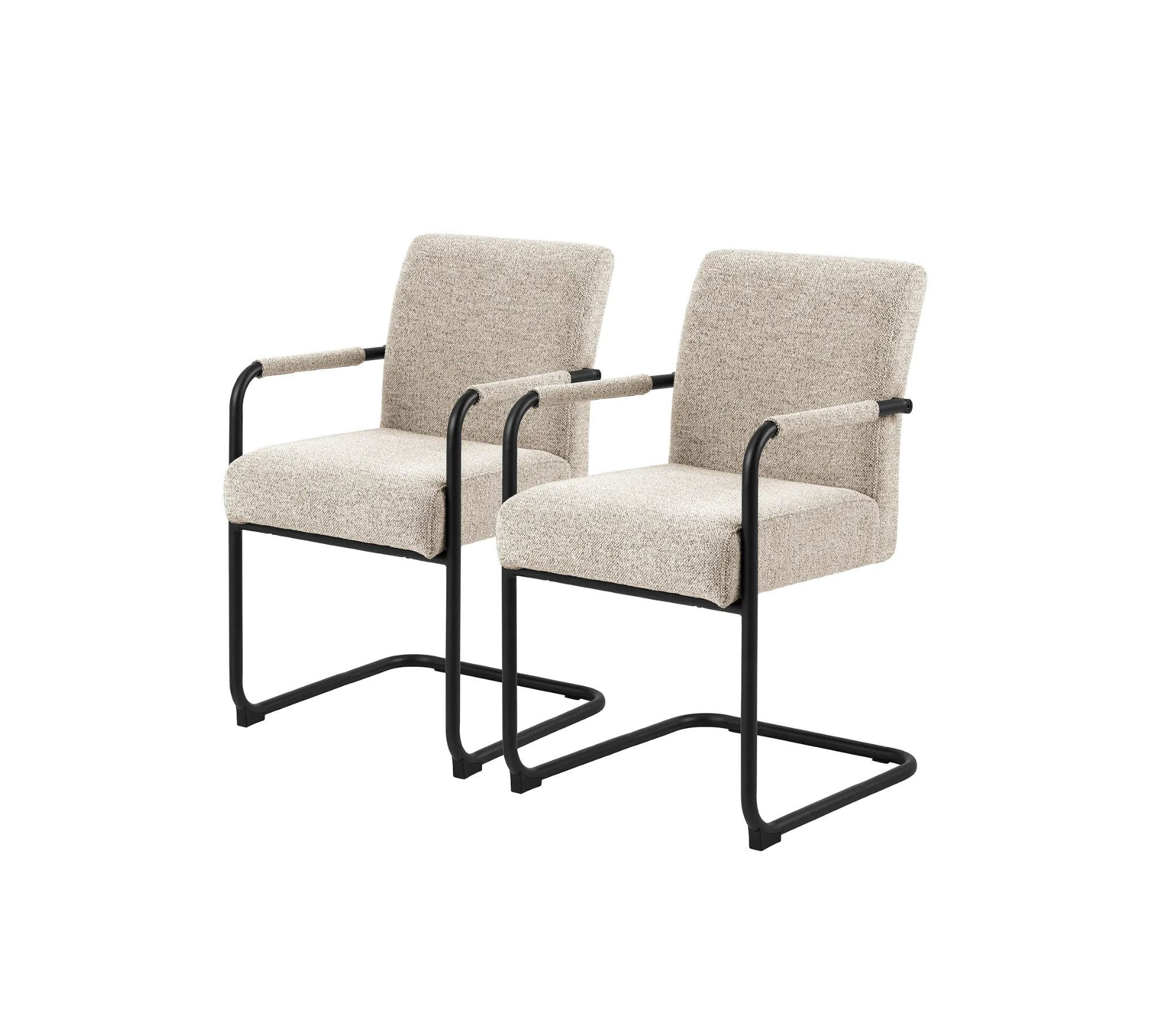 2x Freischwinger Metall Textil  Beige