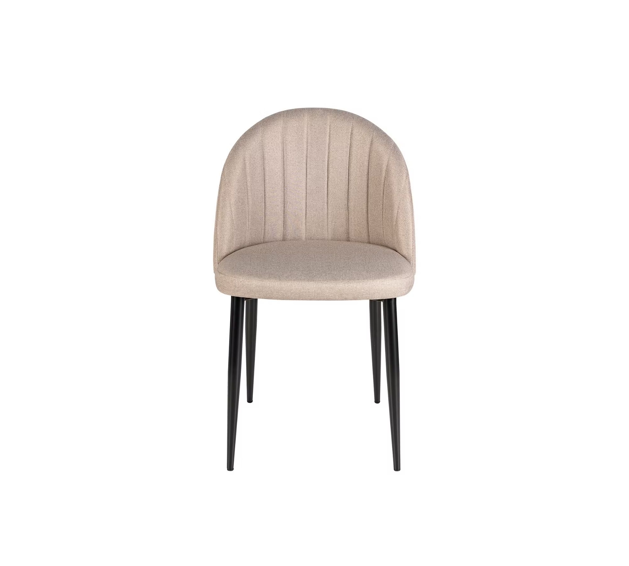 2x Polsterstuhl Webstoff Eisen Beige