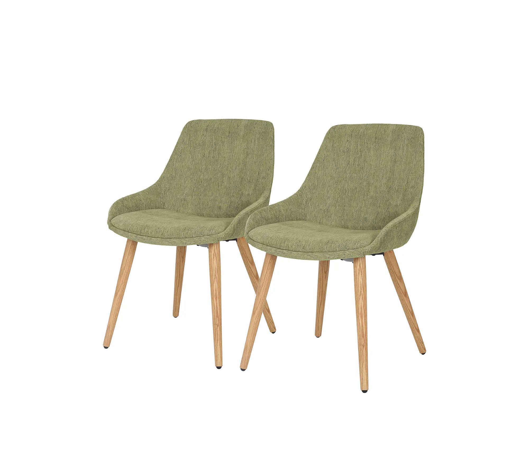 2x Upholstered chair Solid wood Textile Antique green