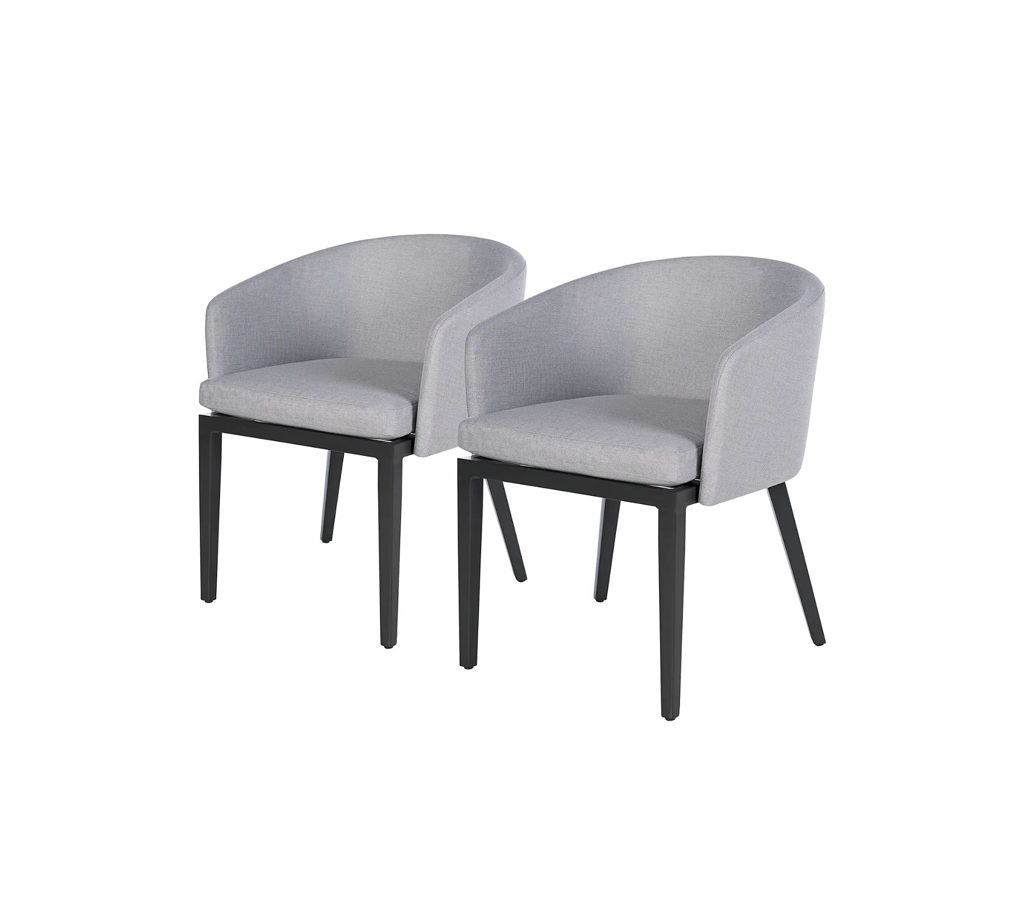 2x Garden cushion chair aluminum powder-coated light grey