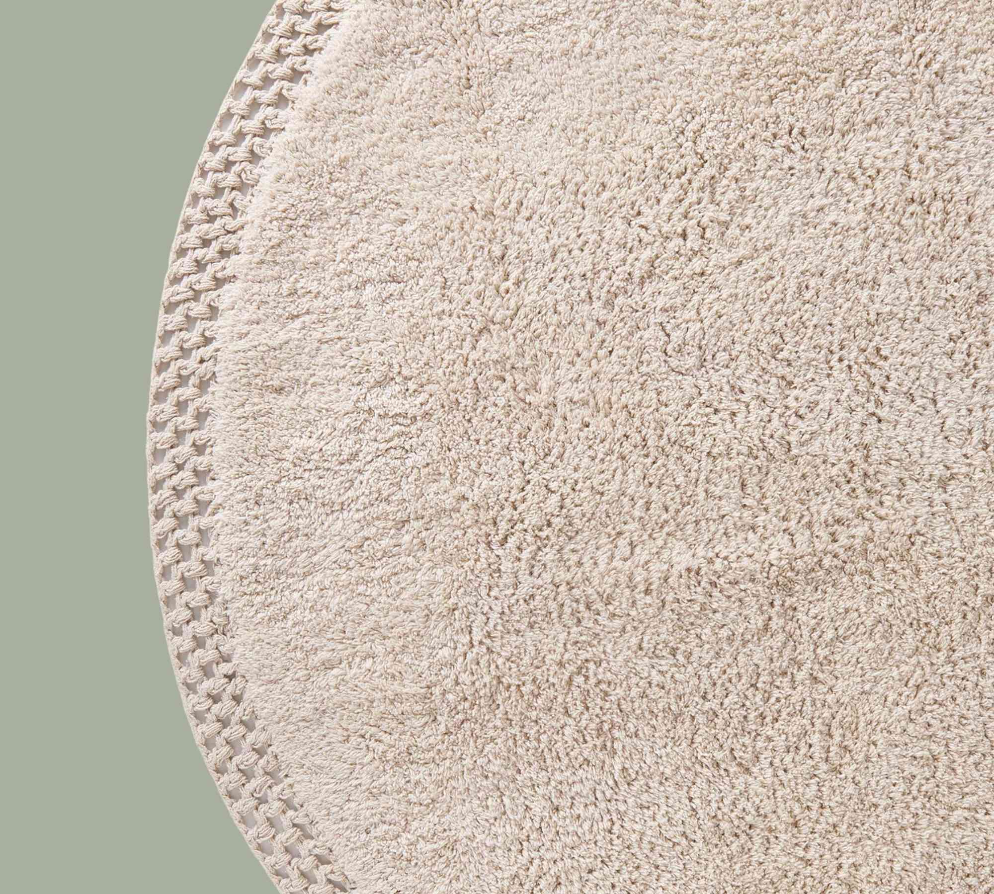 Hochflorteppich Baumwolle Beige