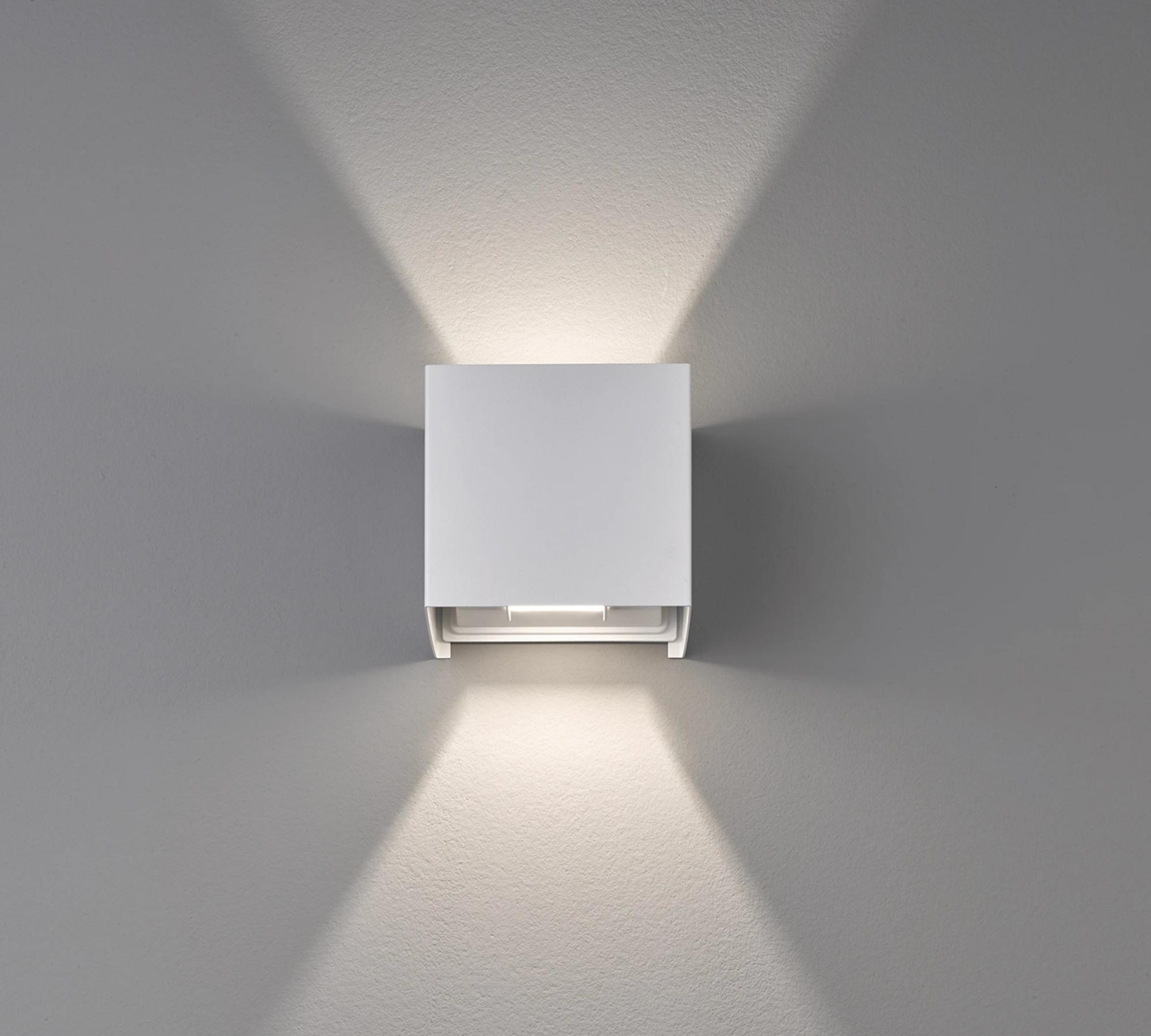 2-flame LED wall light Aluminium White