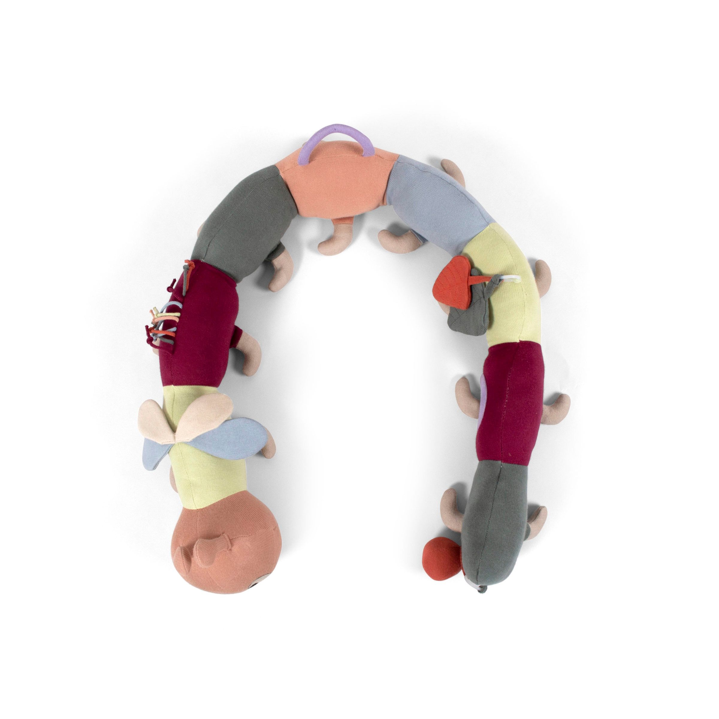 Lilli the caterpillar Activity plush toy Organic cotton Multicolored