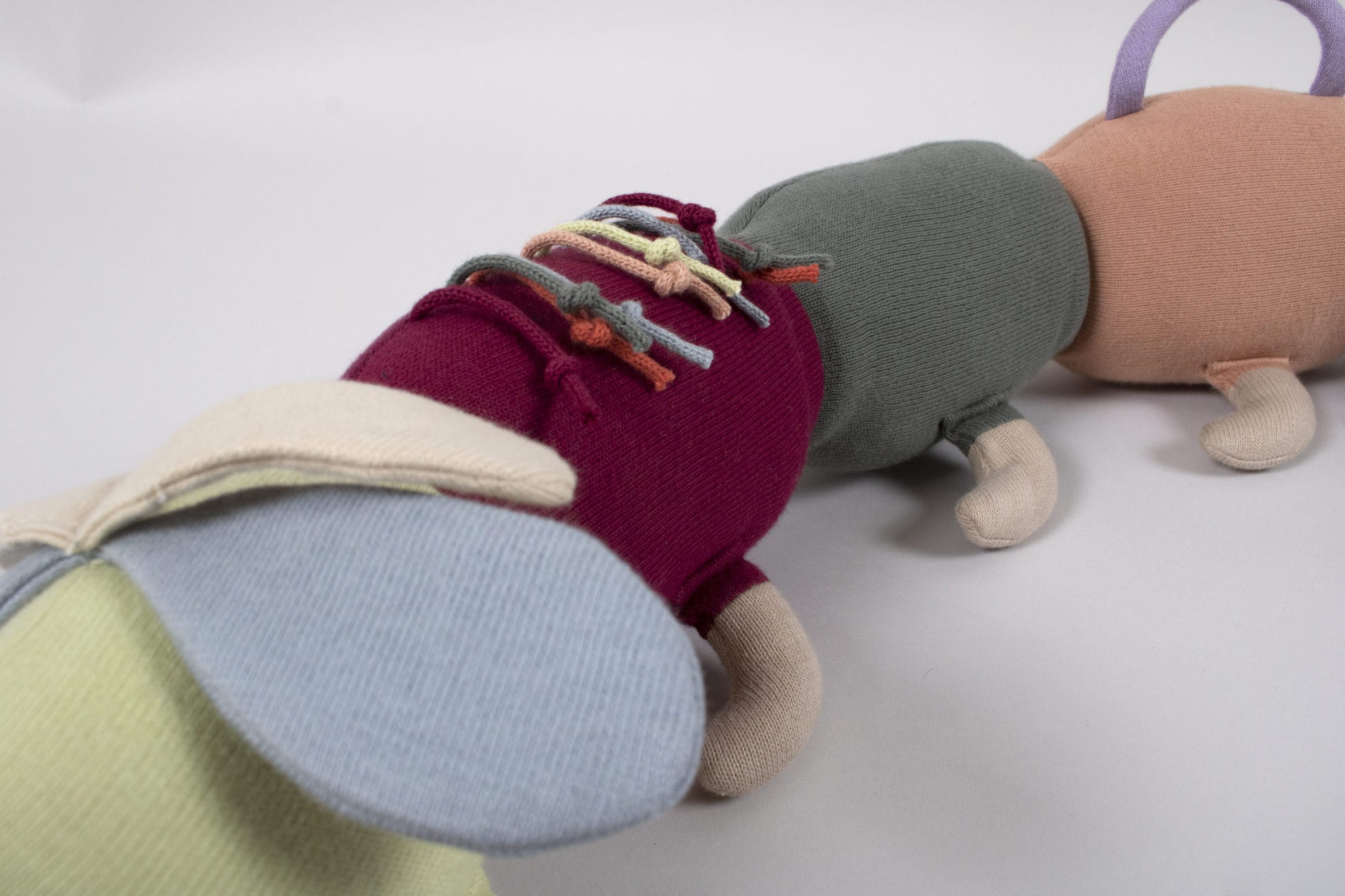 Lilli the caterpillar Activity plush toy Organic cotton Multicolored