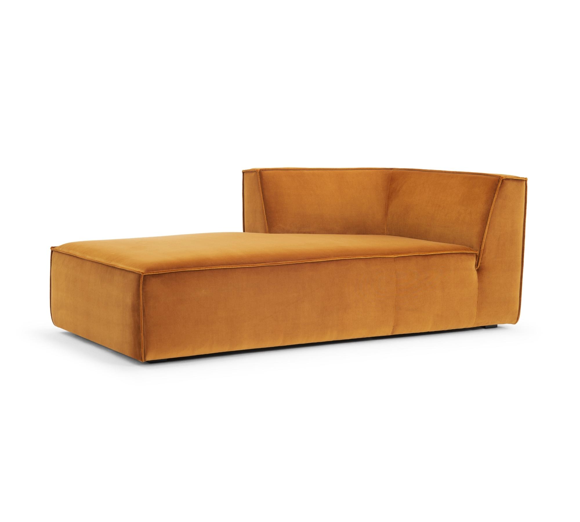 Dane 1-Sitzer Récamiere Links Velour Matt Amber