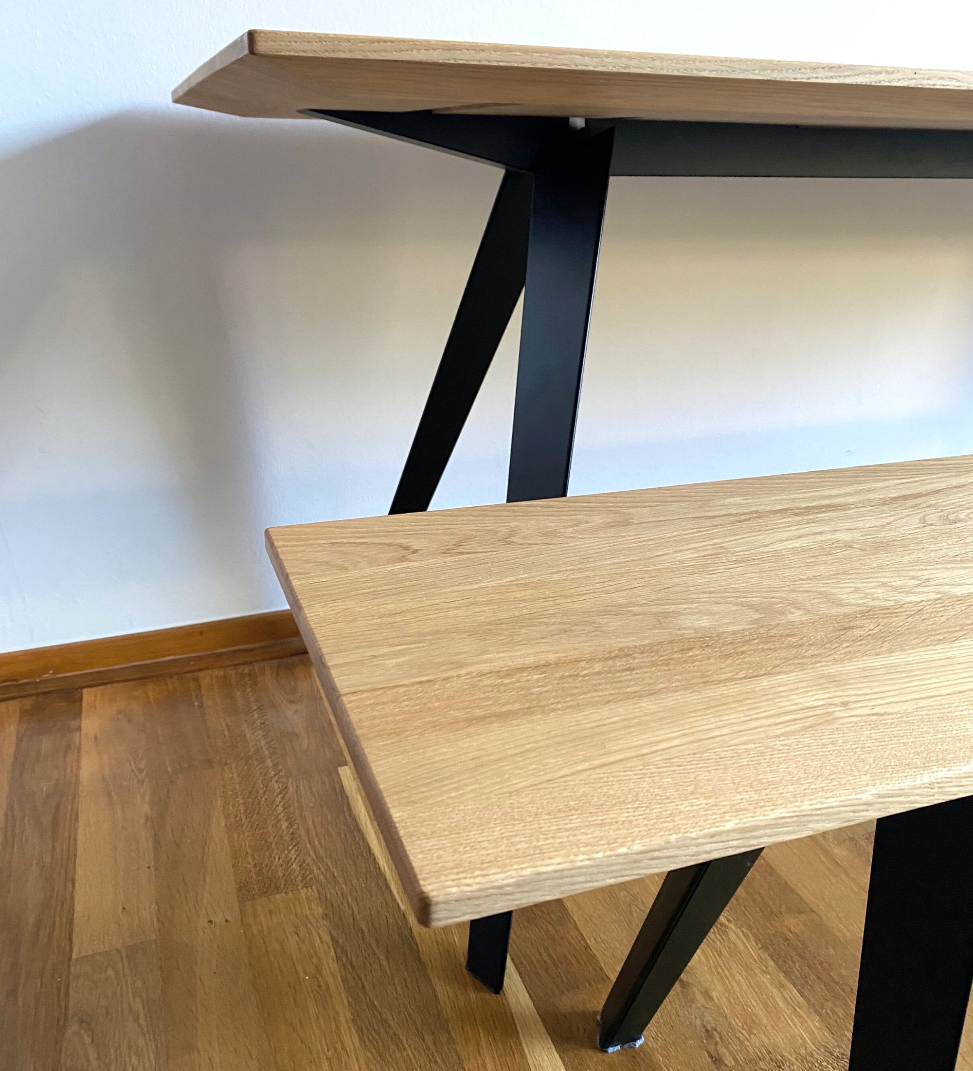 Klapptisch Knikke mit Bank aus Massivholz