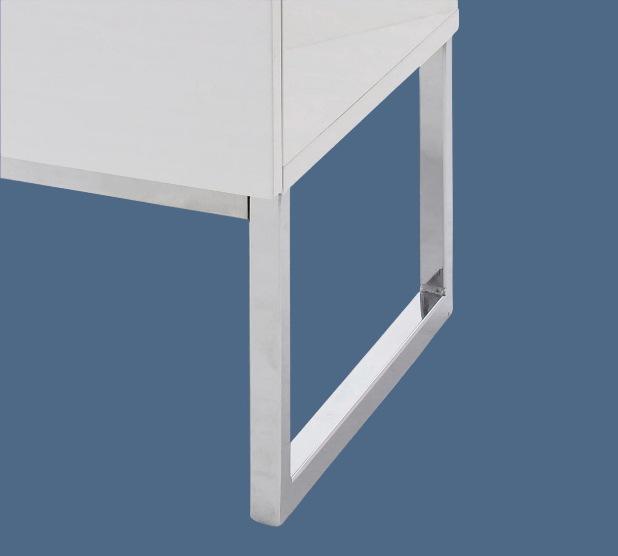 Nachtschrank mit Metallfuß Weiß
