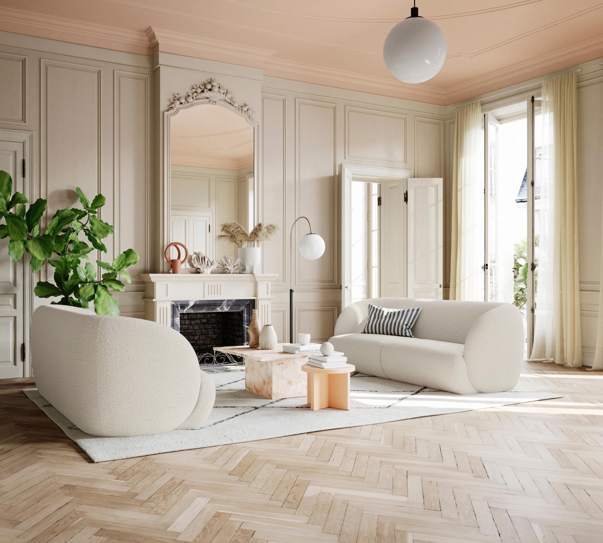 Design-Award-Winning Paula 3-Sitzer Sofa Maya Warm Grey
