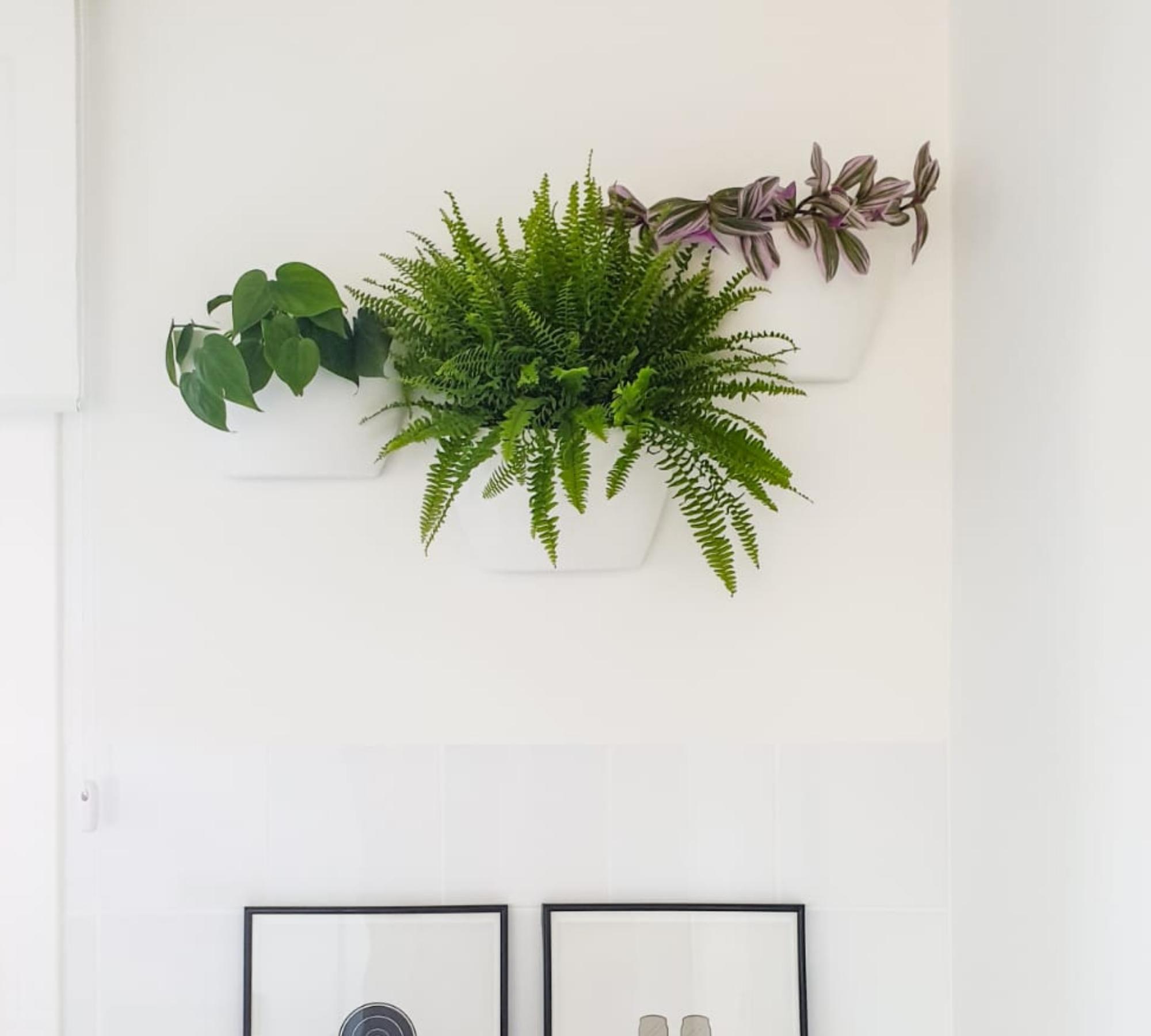 3x Wall Flower Pot Set White Vertical Garden 100% Recycled
