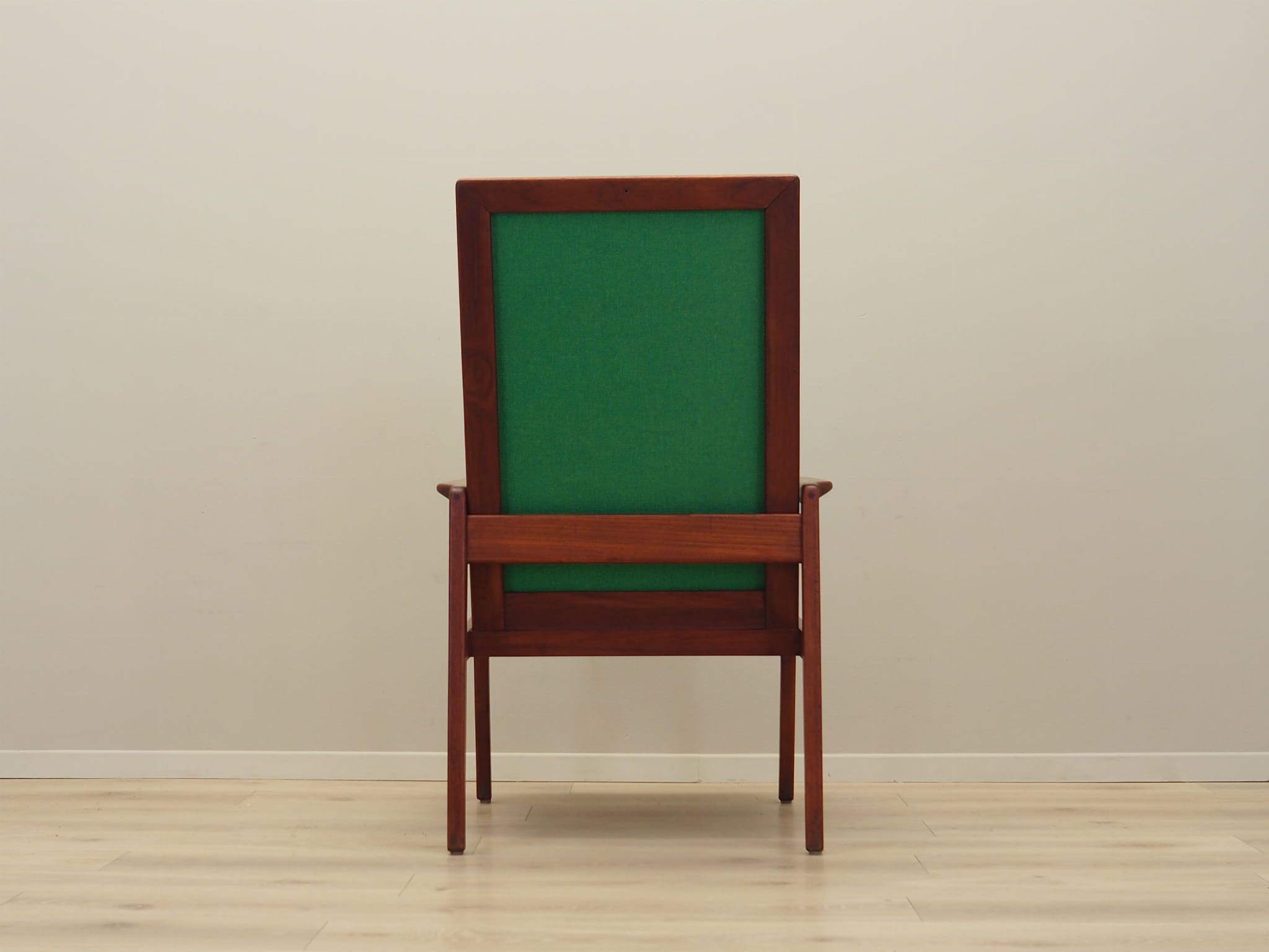 Poltrona Teak Tessuto Verde Anni '70