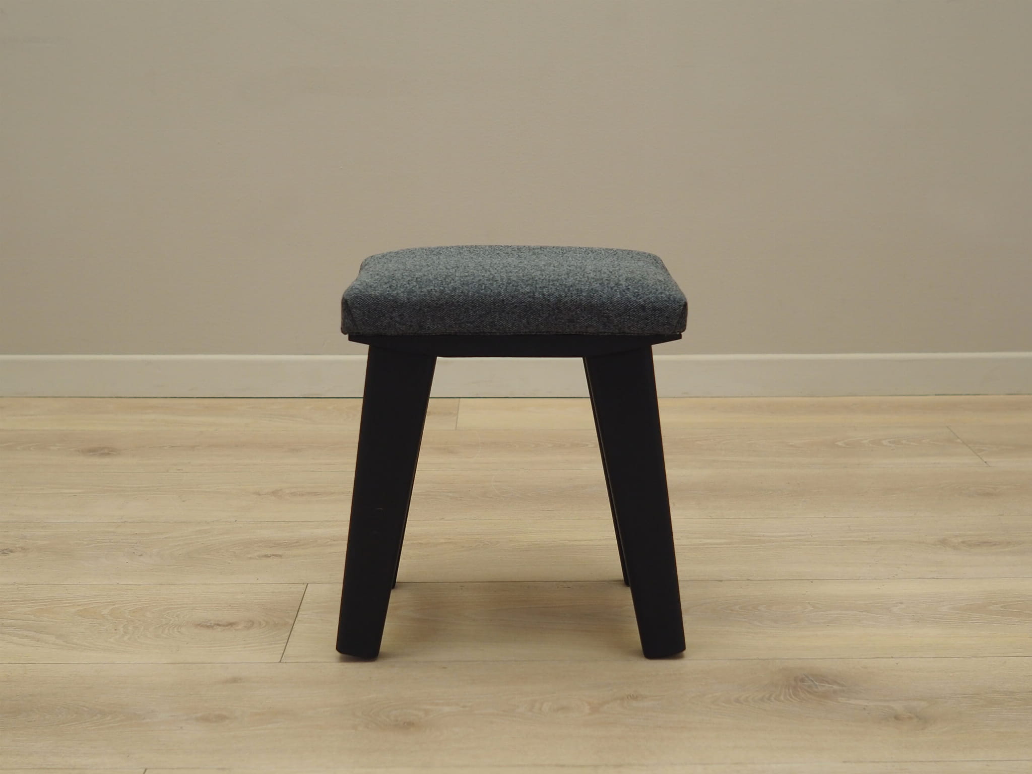 Vintage stool textile wood grey 1980s