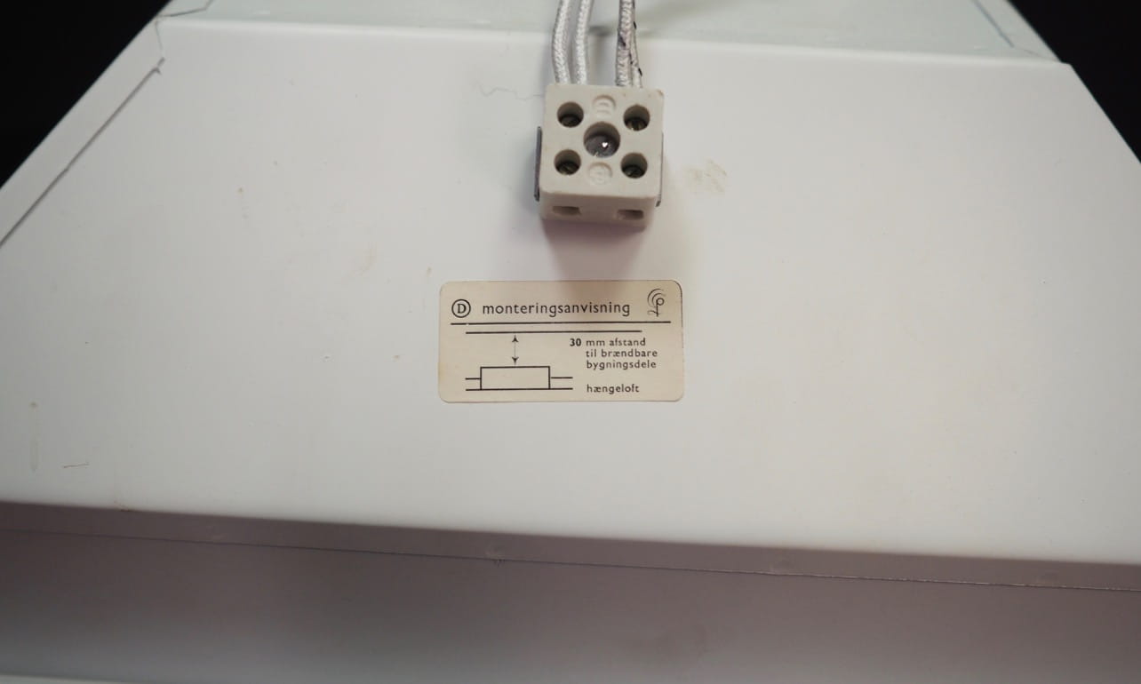 Vintage Pendant Lamp Metal White 1970s